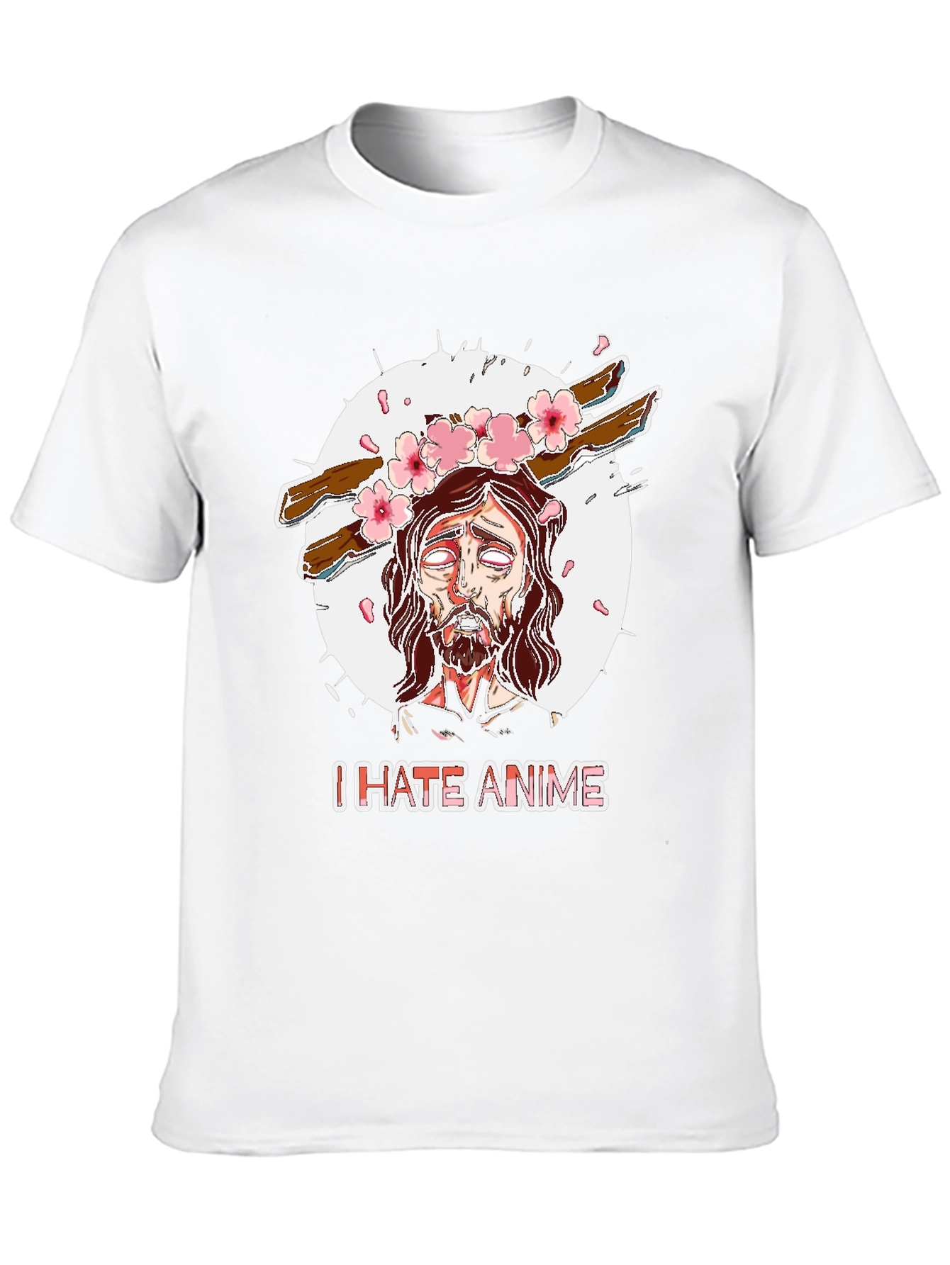 Black I Hate Anime Graphic Tee view 10