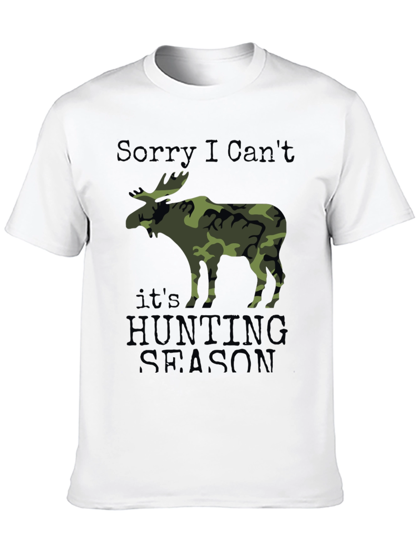 Black Hunting Season Camo Moose Graphic T-Shirt view 10