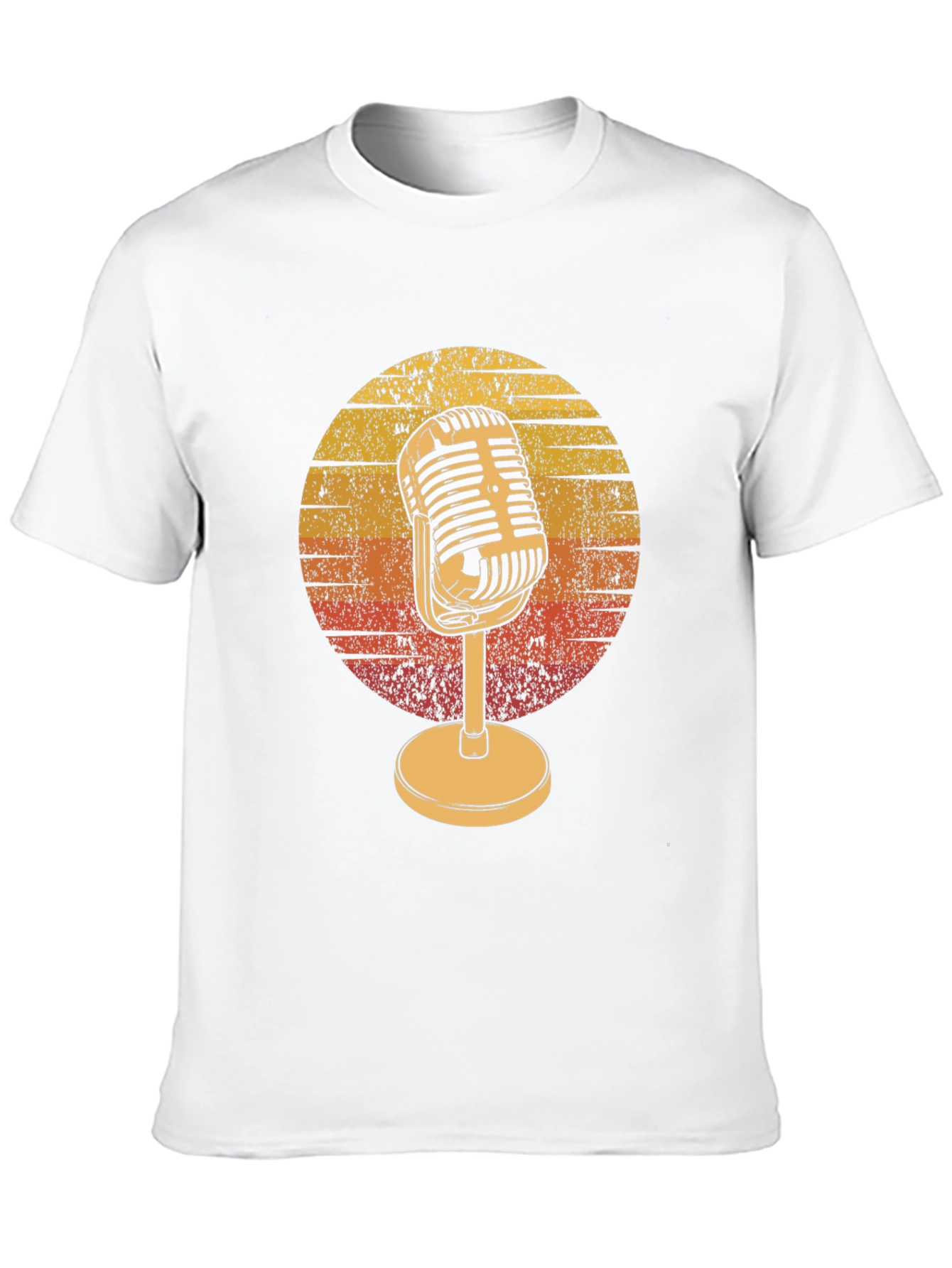 Black Retro Microphone Graphic Tee - Vintage Music Lover T-Shirt view 10