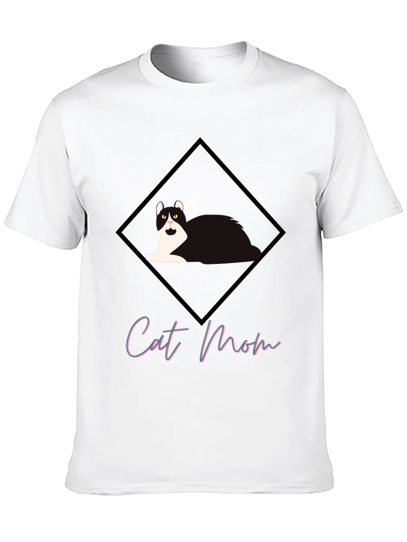 Black Cat Mom Graphic Tee - Black Short Sleeve T-Shirt view 10