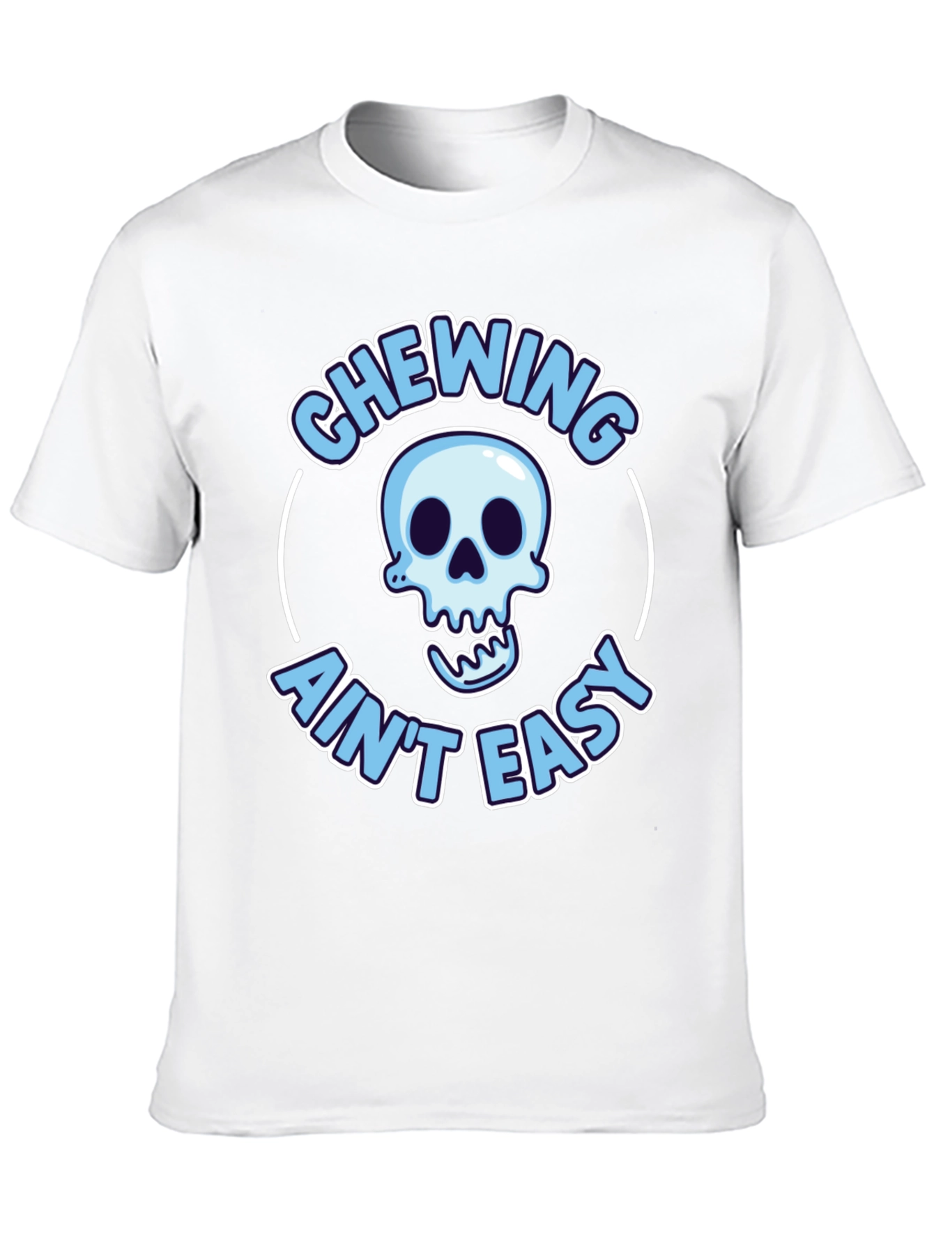 Black Chewing Ain't Easy Skeleton Graphic Tee view 10