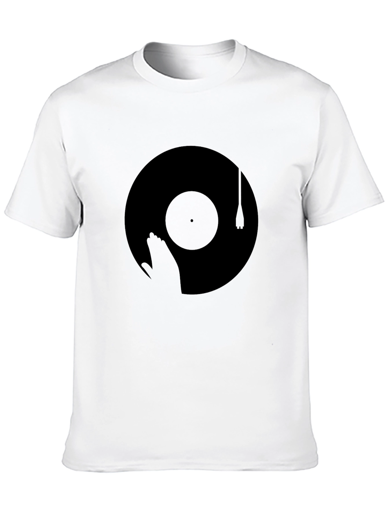 Black Vinyl Record Graphic Tee - Retro Music Lover T-Shirt view 10