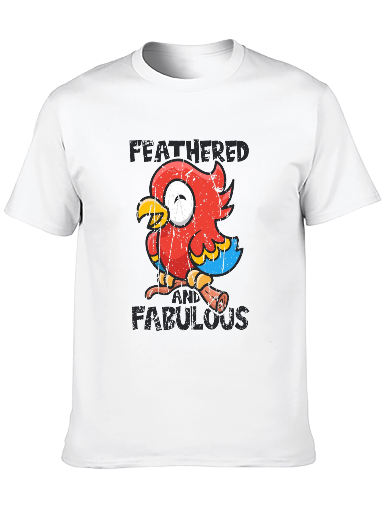 Black Feathered & Fabulous Parrot Graphic Tee view 10