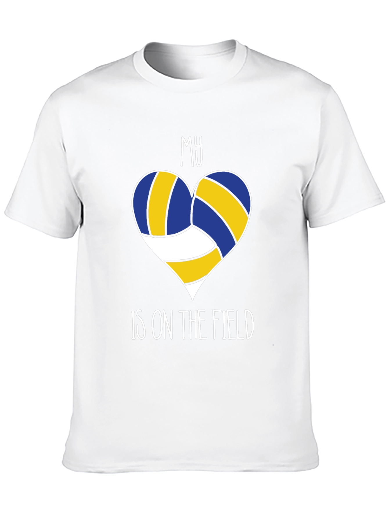 Black Volleyball Heart T-Shirt - My Heart is on the Field view 10
