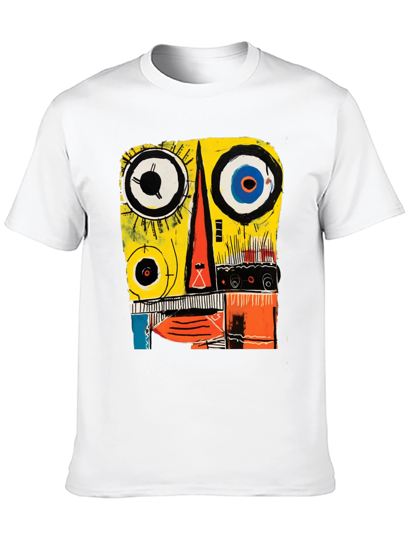 Black Abstract Face Graphic Tee - Modern Art T-Shirt view 10