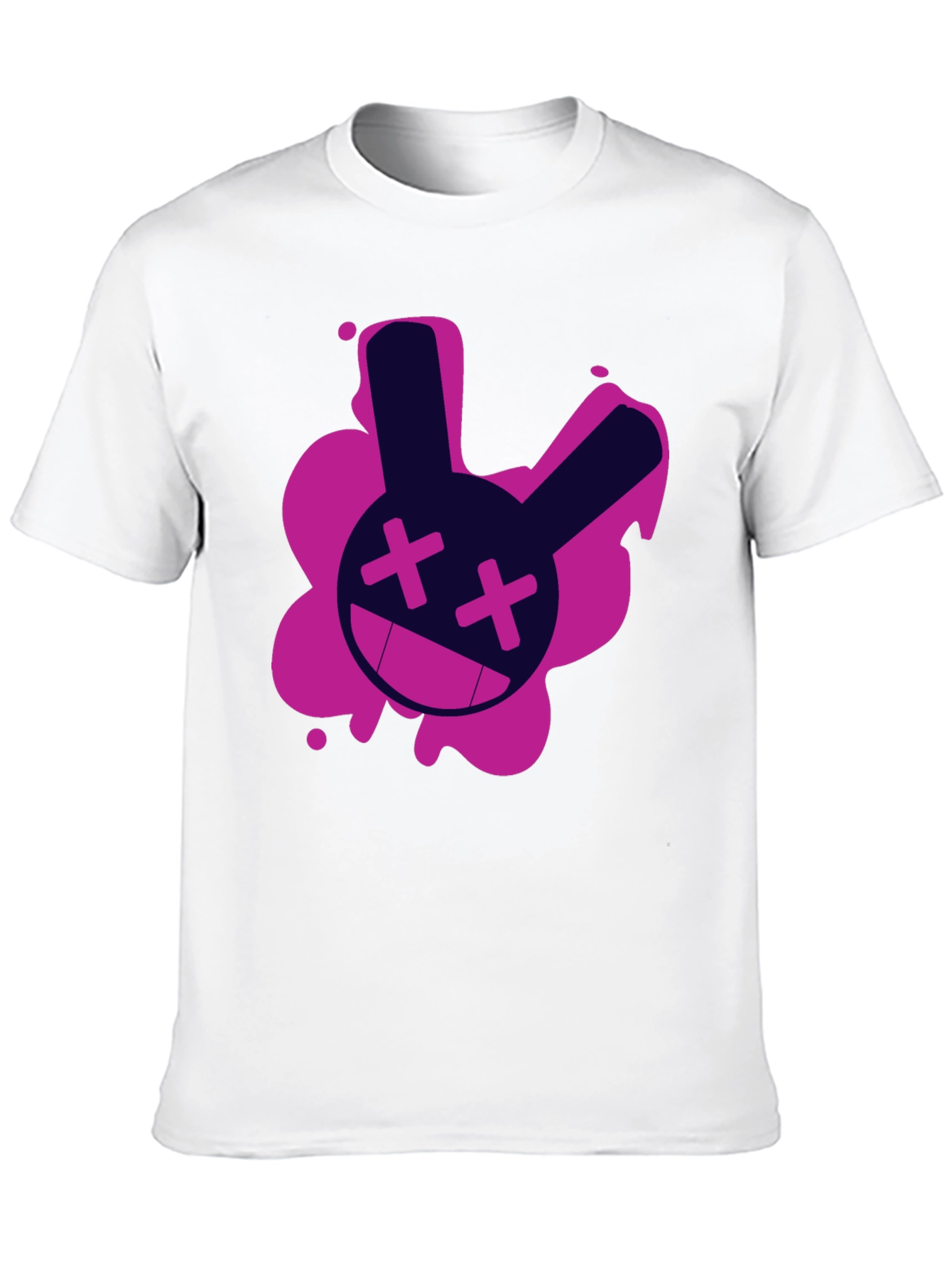 Black Edgy Rabbit Graphic Tee - Black Cotton T-Shirt view 10