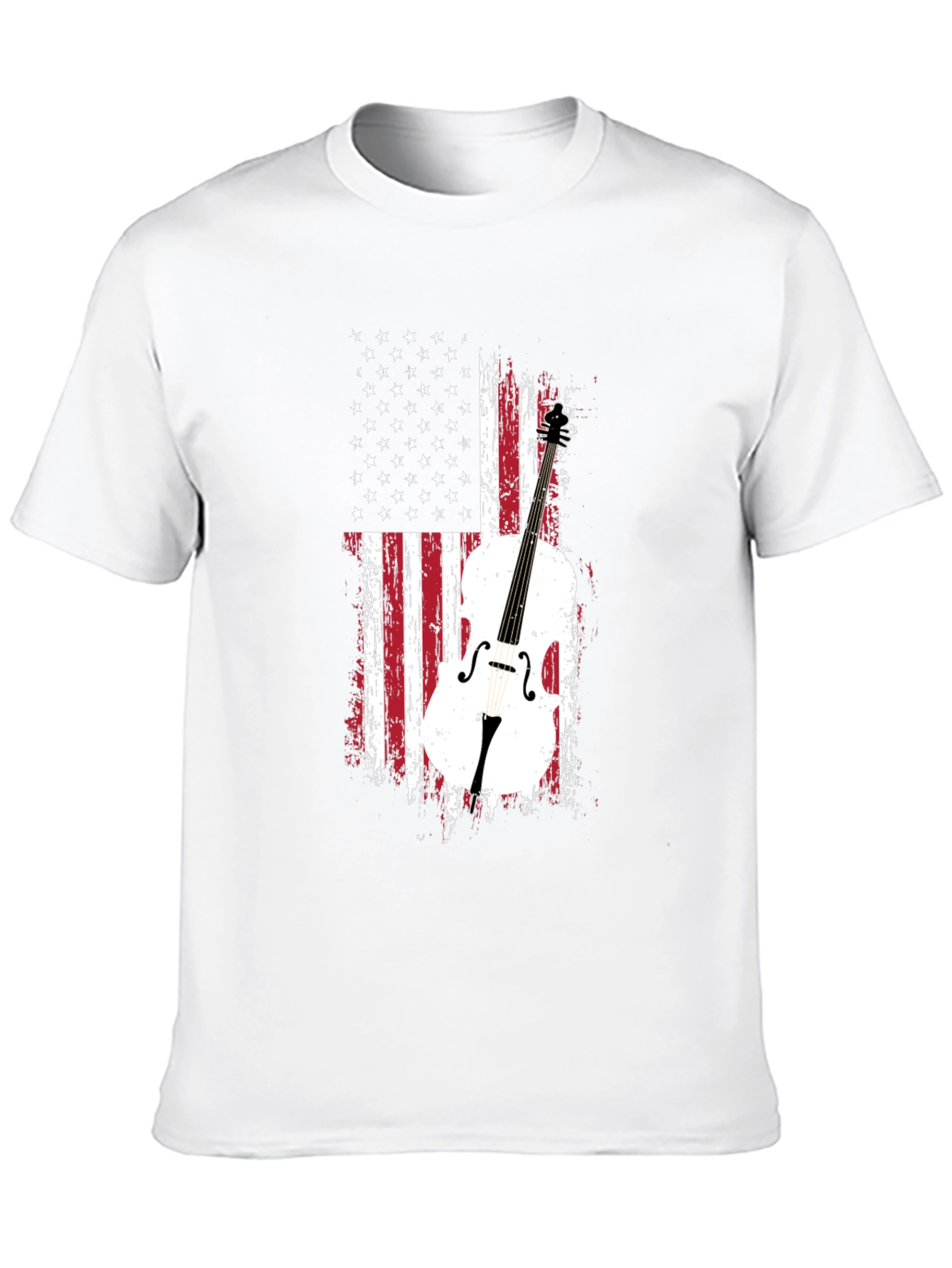 Black American Flag Cello T-Shirt view 10