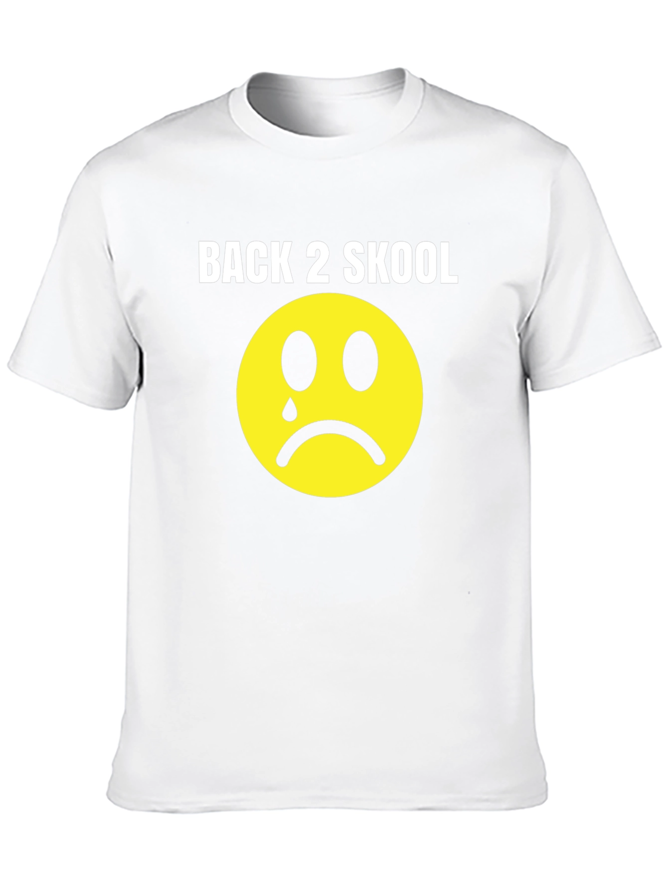 Black Back 2 Skool Sad Face T-Shirt view 10
