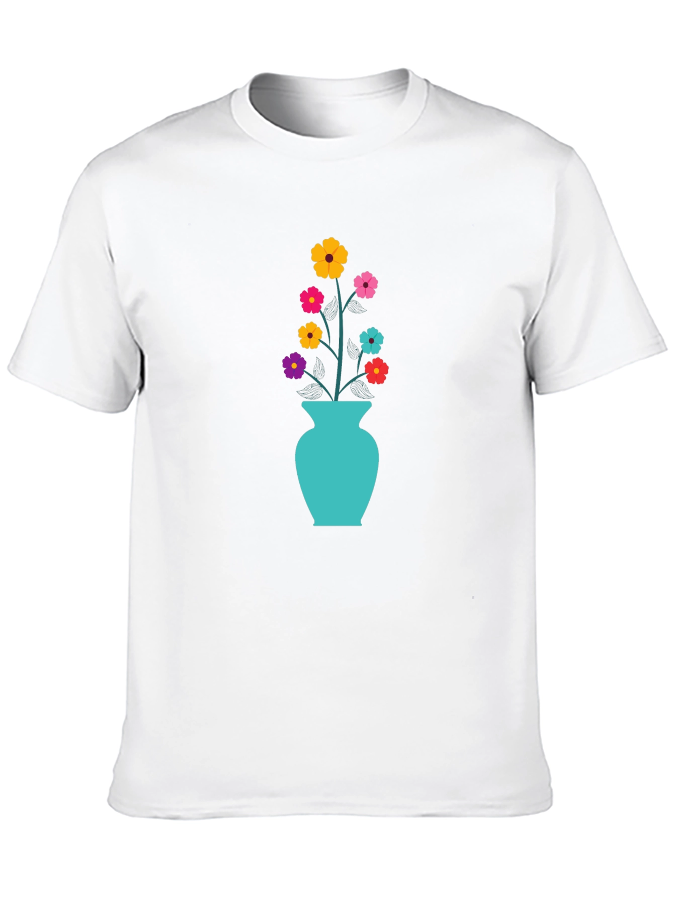 Black Floral Vase Graphic Tee - Stylish & Unique Design view 10
