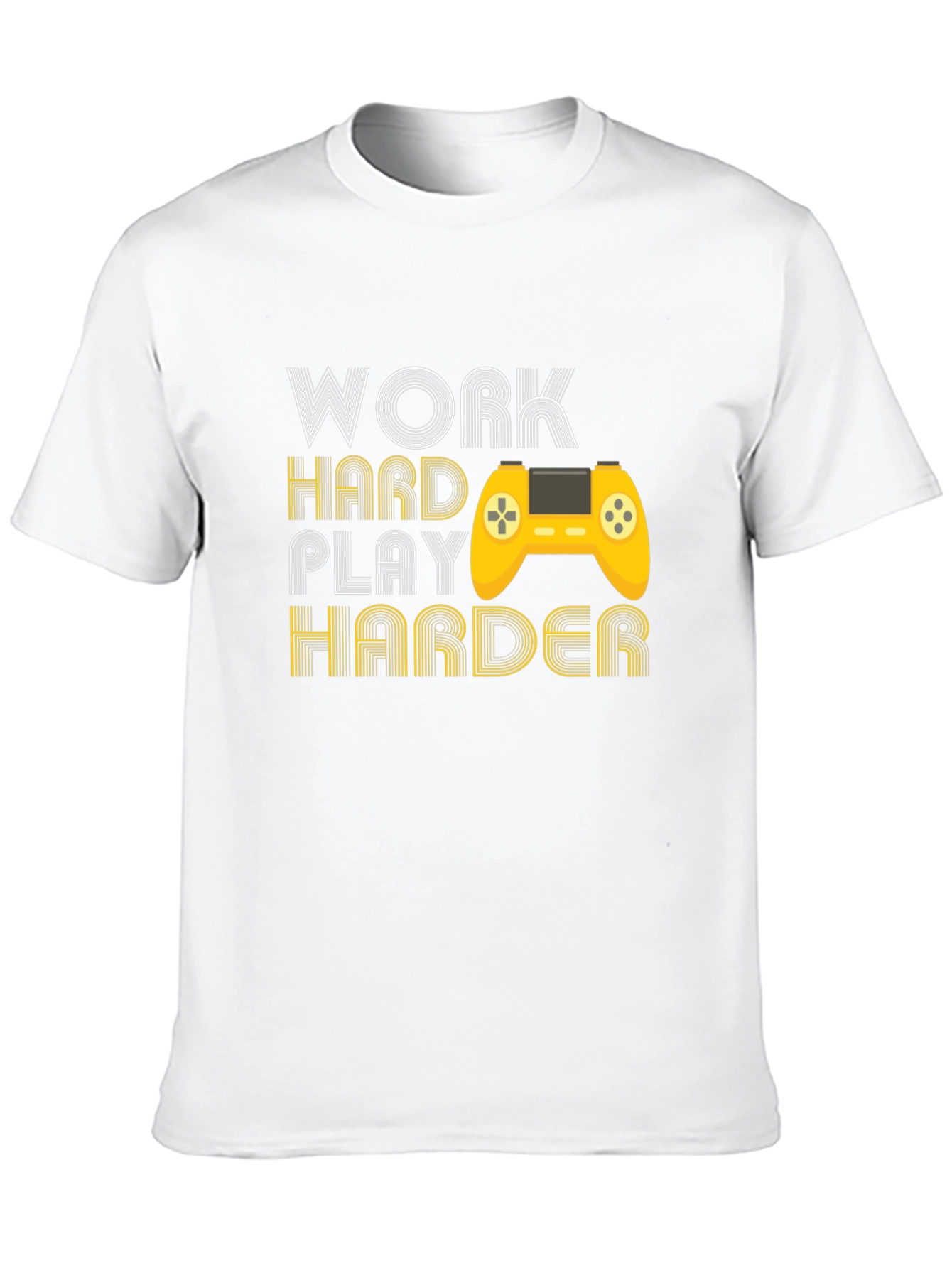 Black Work Hard Play Harder Gaming T-Shirt view 10