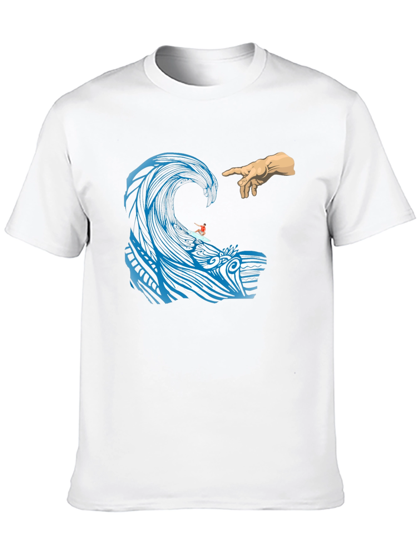 Black Surf Wave Creation T-Shirt - Unique Graphic Tee view 10