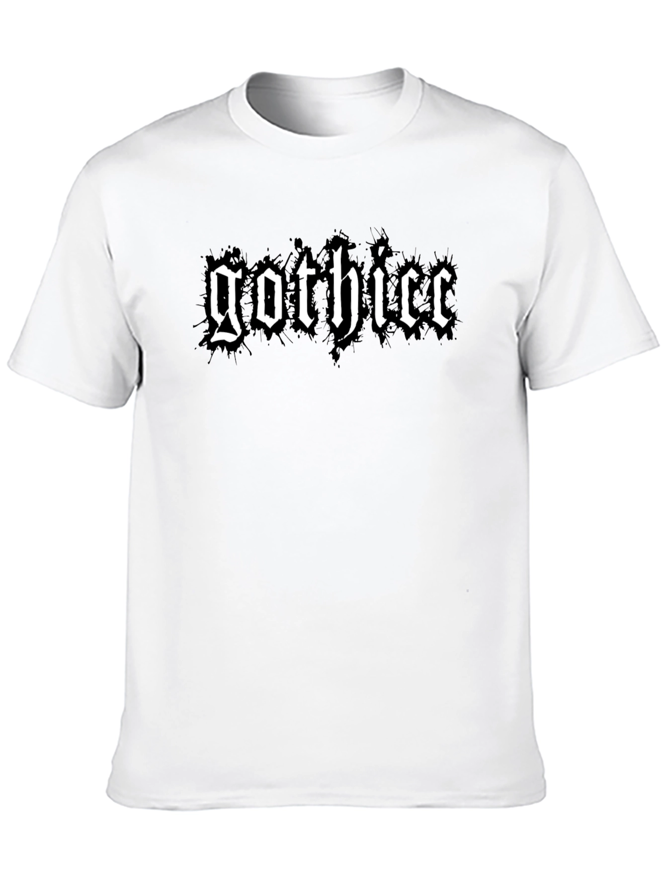 Black Gothicc T-Shirt - Black Tee with Bold White Text view 10