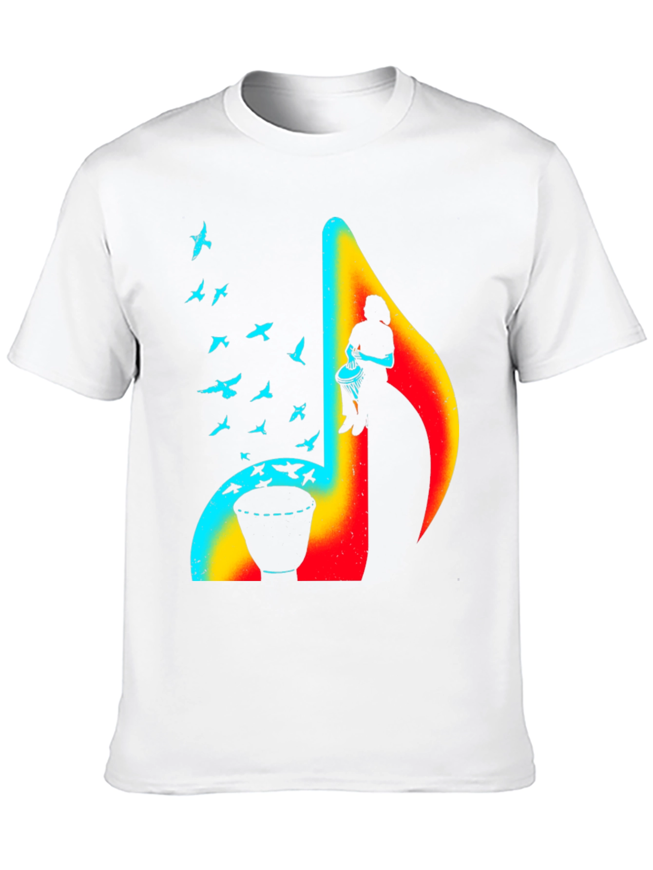 Black Musical Note Drum T-Shirt - Unique Design view 10