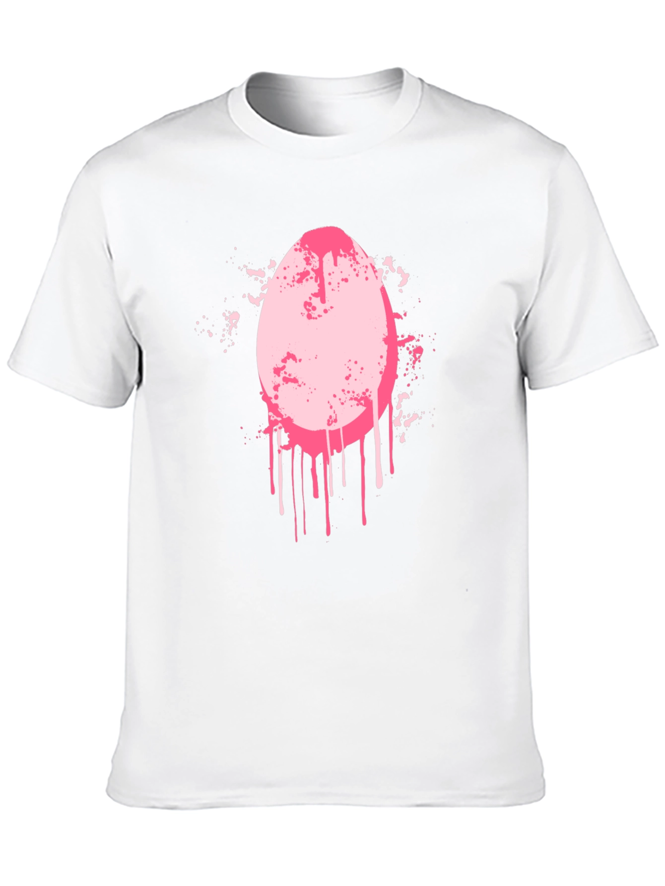 Black Men's Black T-Shirt with Pink Egg Graphic view 10