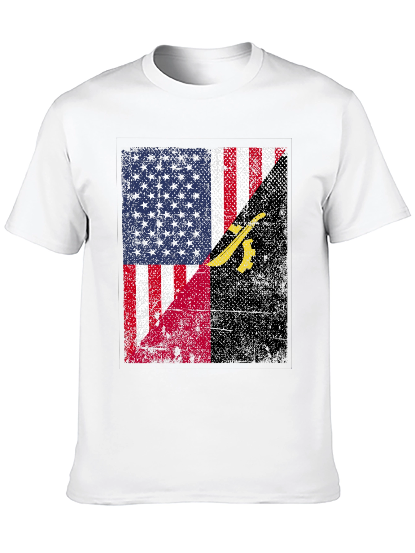 Black USA Angola Flag Graphic T-Shirt view 10