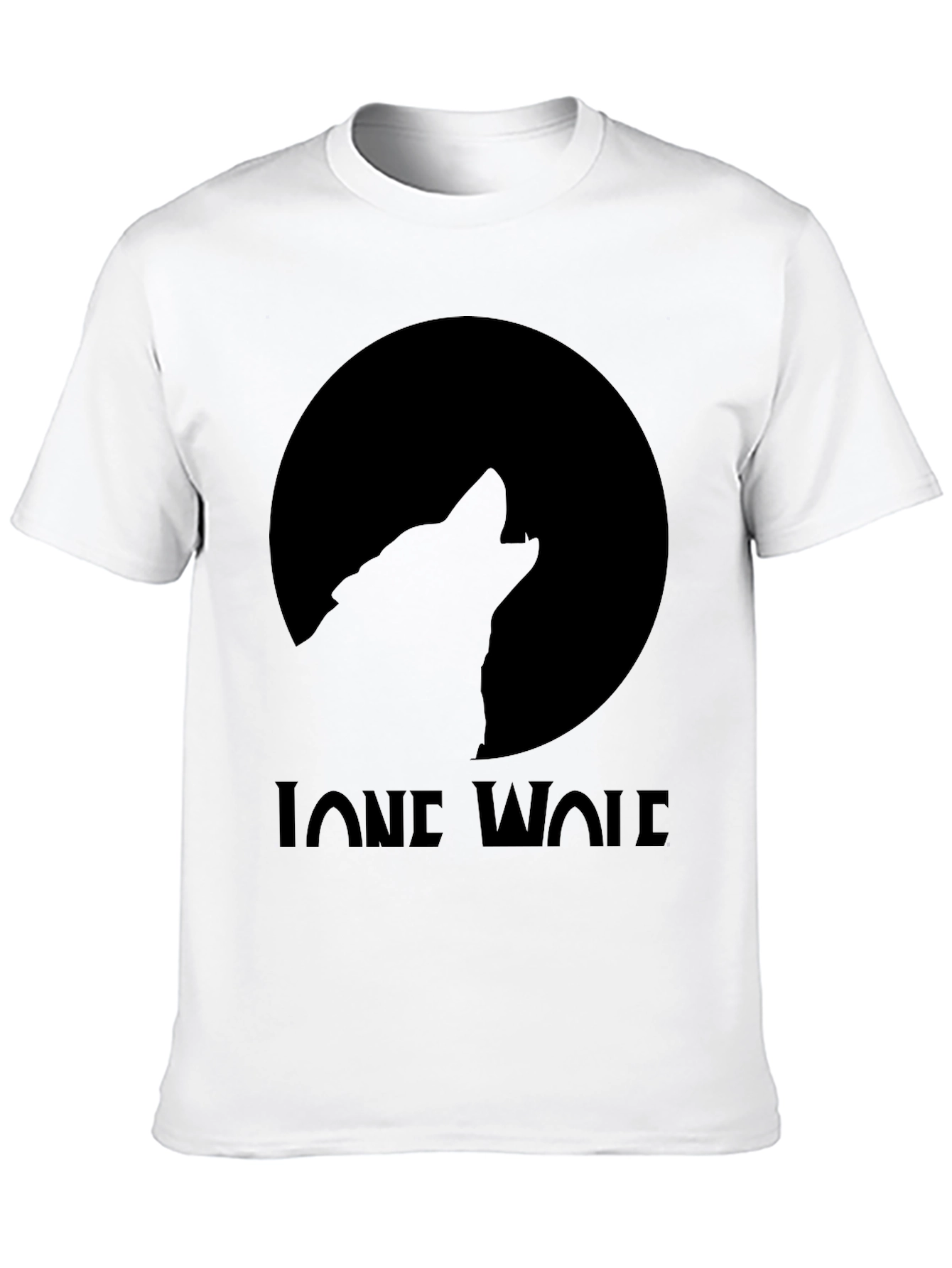Black Lone Wolf Moon Graphic T-Shirt view 10