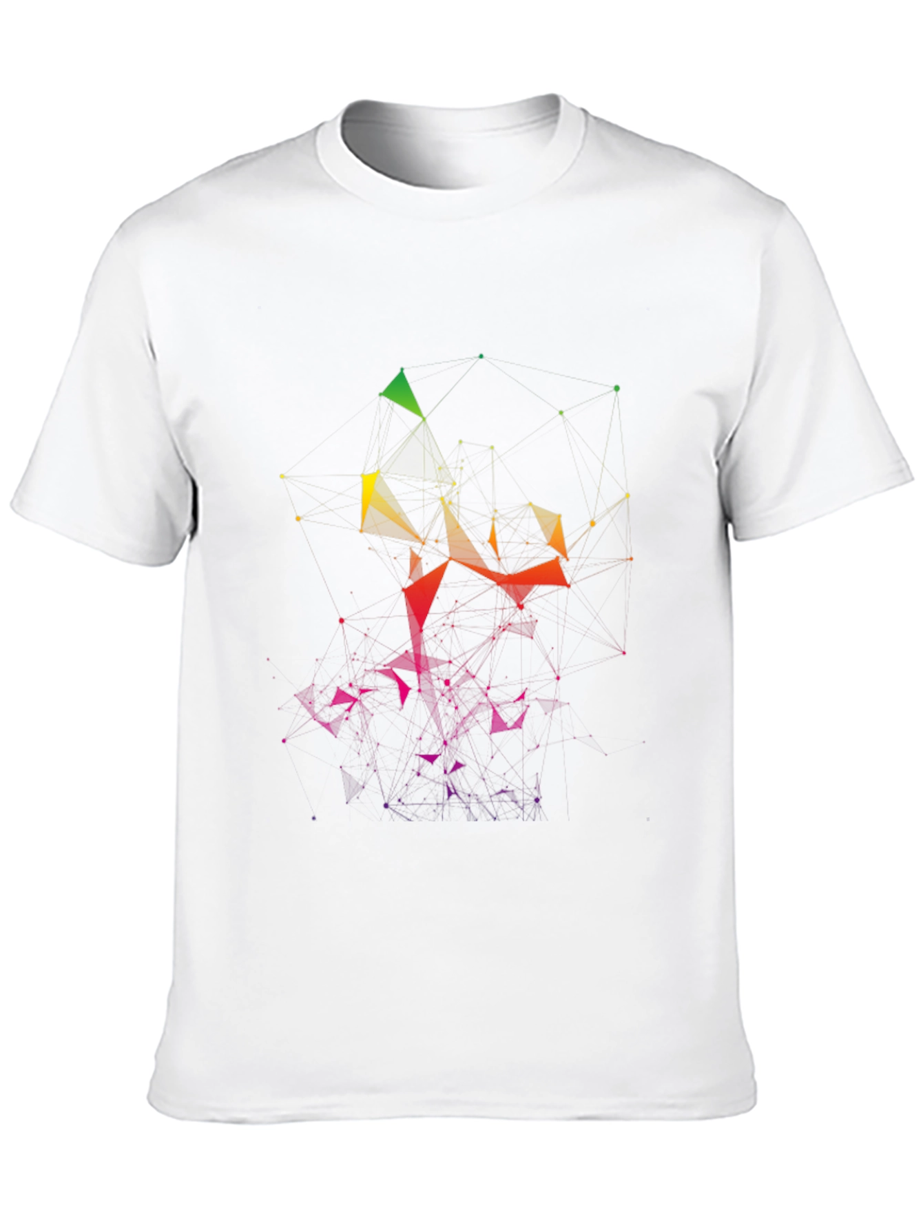 Black Abstract Geometric Graphic Tee - Black Cotton Blend view 10