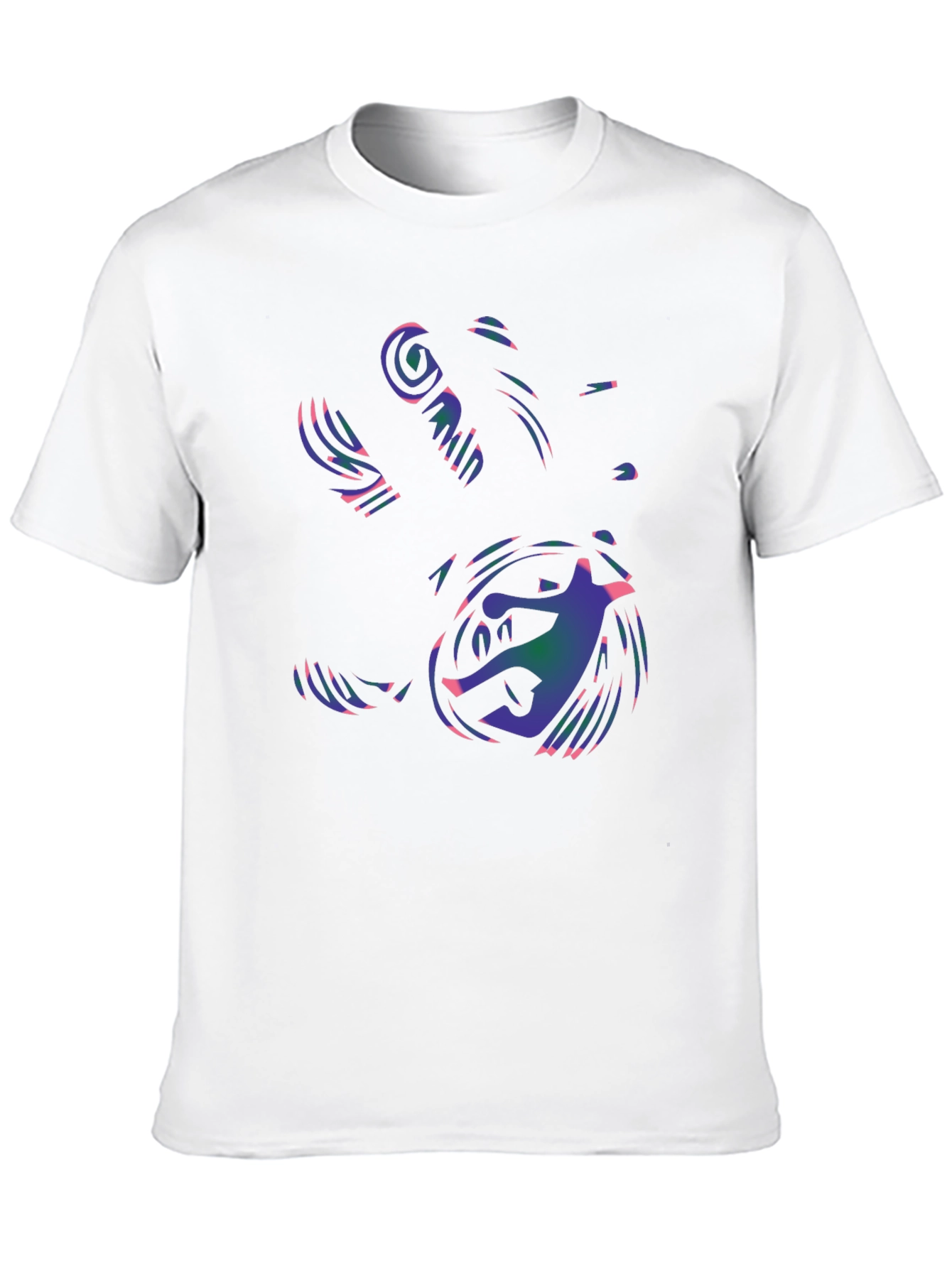 Black Abstract Handprint Sports T-Shirt view 10