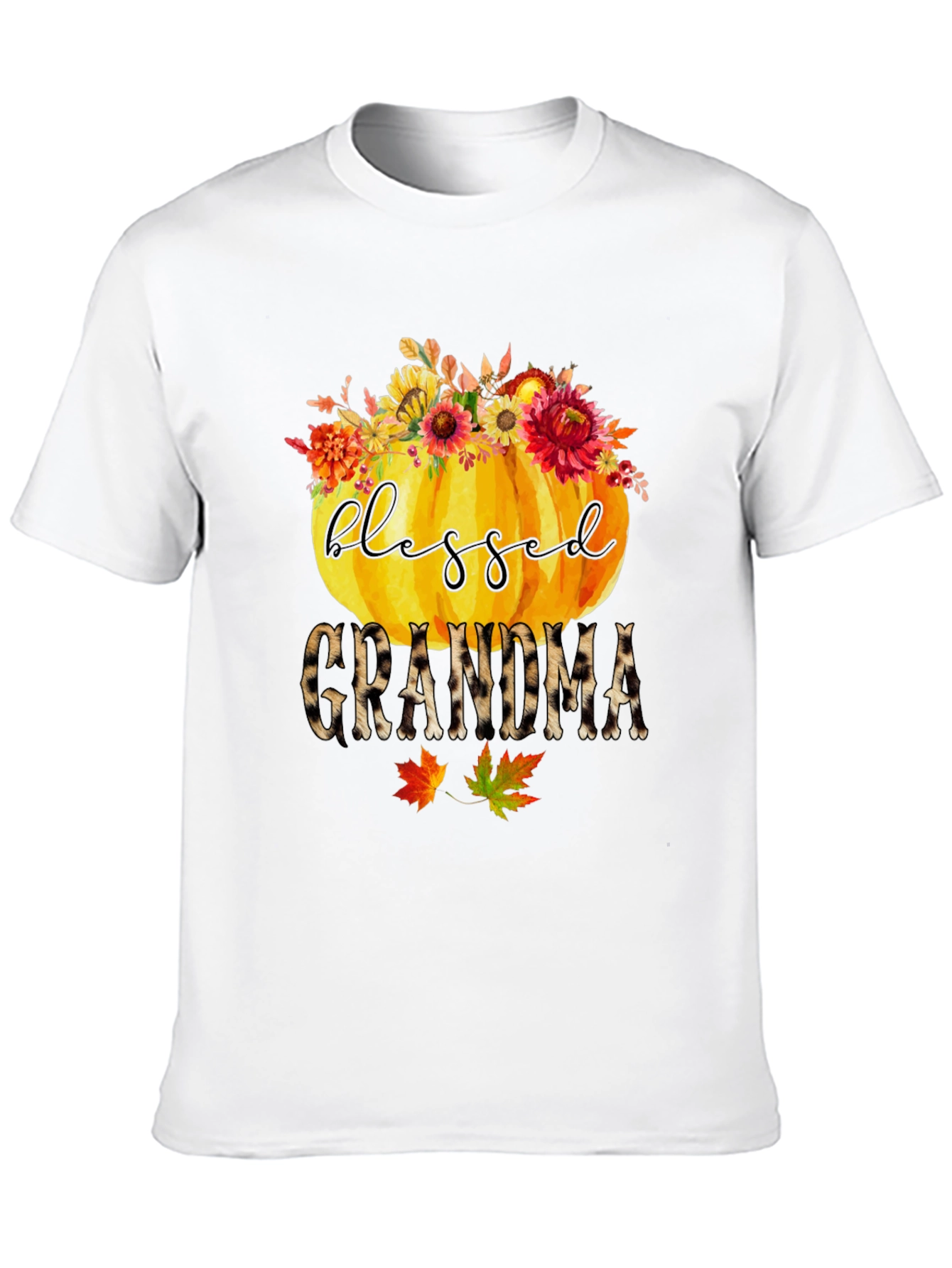Black Blessed Grandma Pumpkin T-Shirt - Fall Apparel view 10