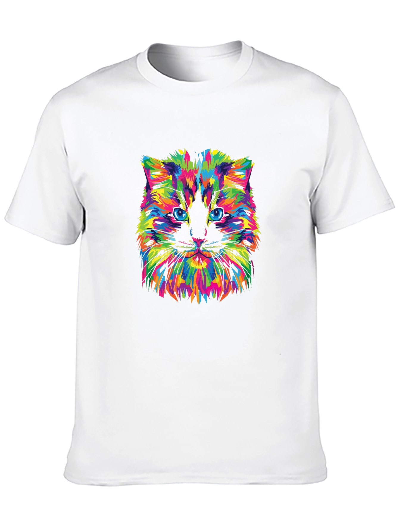 Black Vibrant Cat Graphic Tee - Soft Cotton Blend view 10