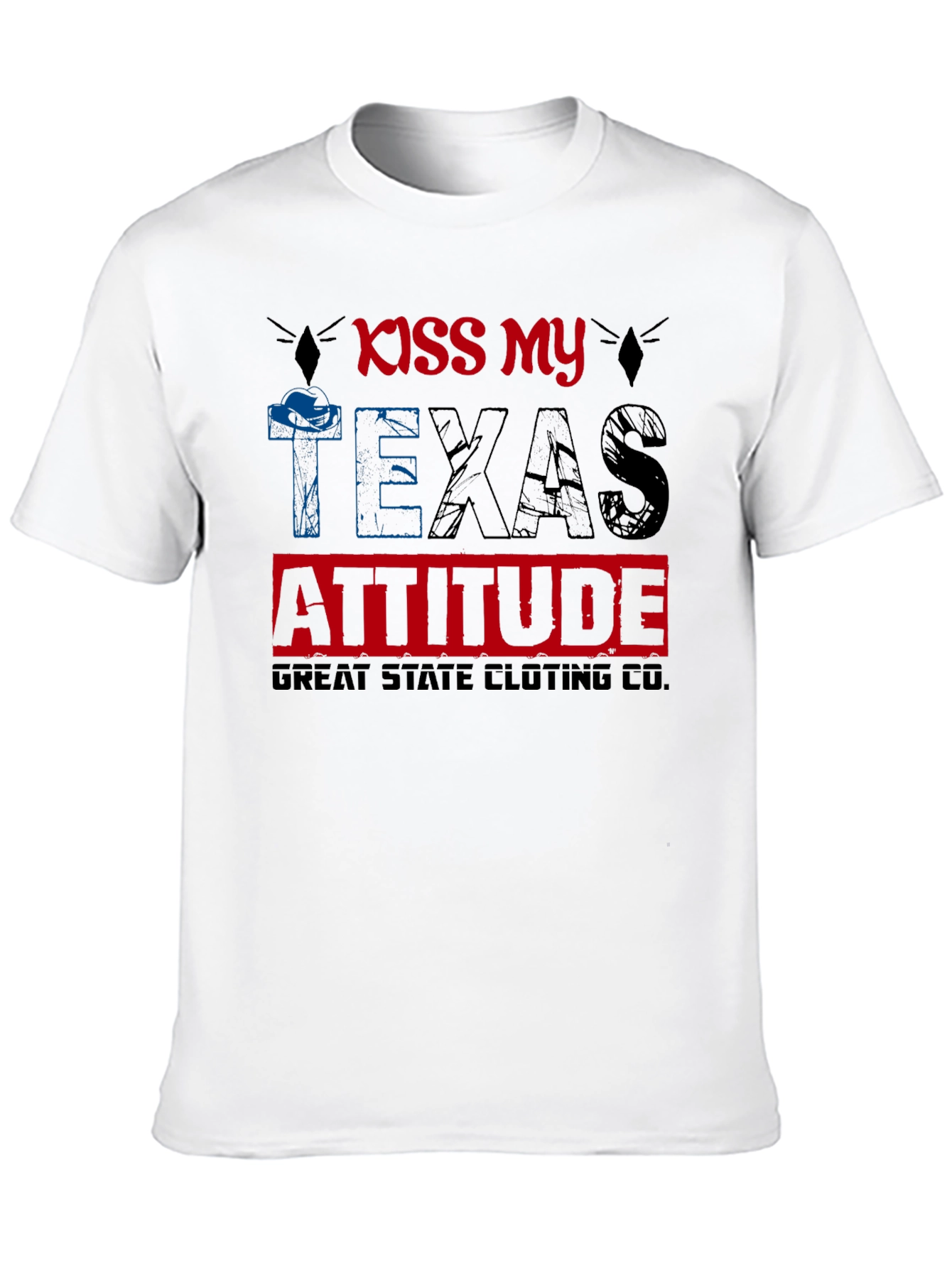 Black Kiss My Texas Attitude Graphic T-Shirt view 10