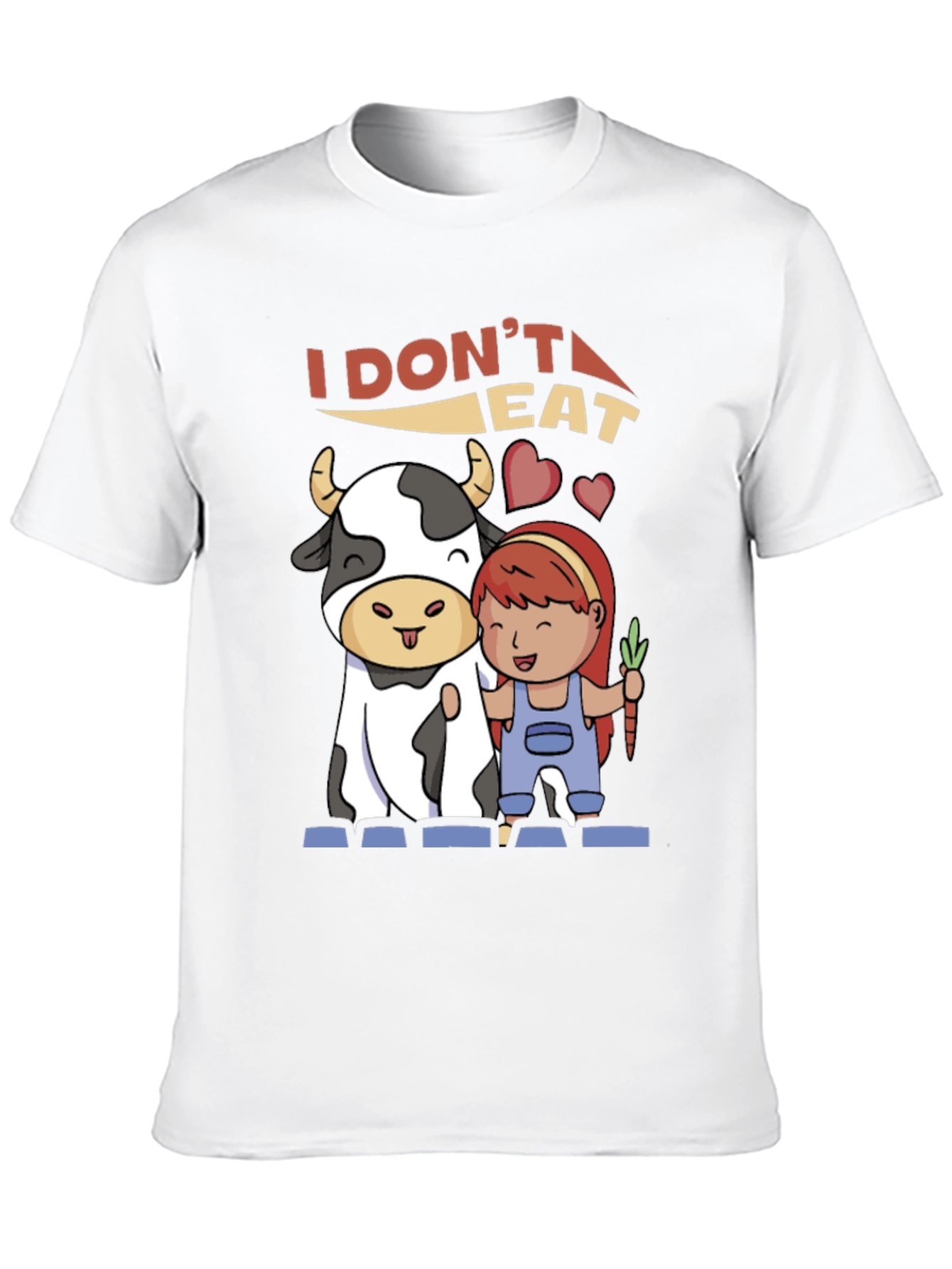 Black Vegan T-Shirt: I Don't Eat Meat Graphic Tee view 10