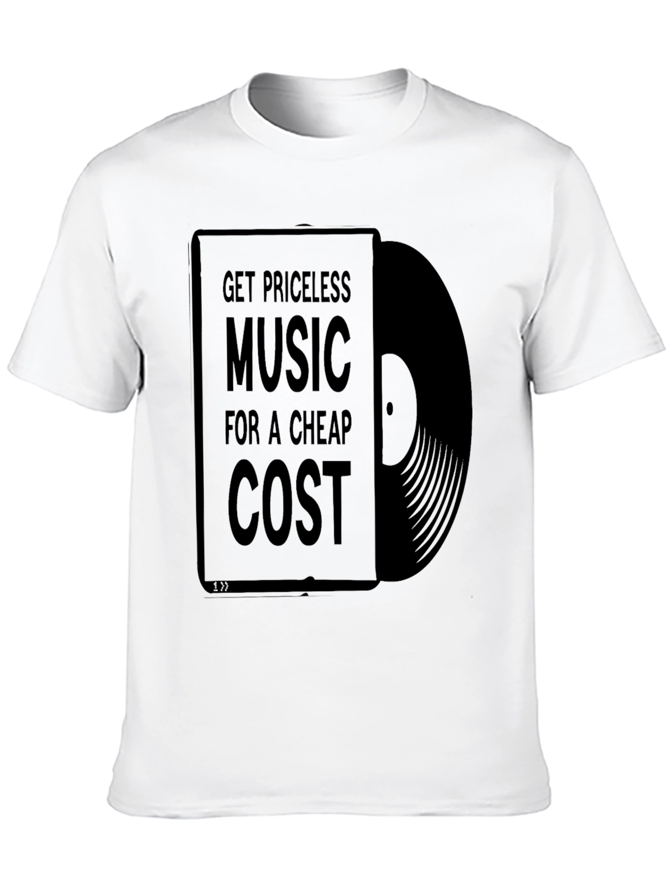 Black Priceless Music Cheap Cost Black Graphic T-Shirt view 10