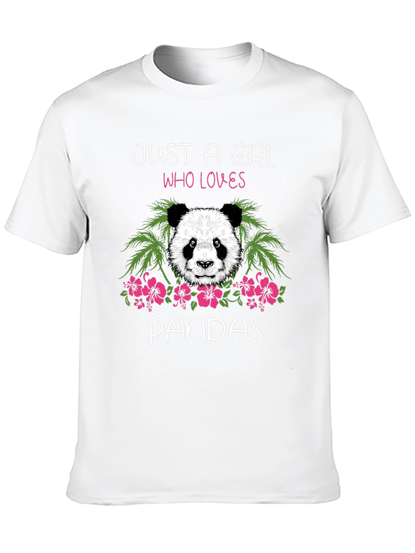 Black Just a Girl Who Loves Pandas Graphic Tee view 10