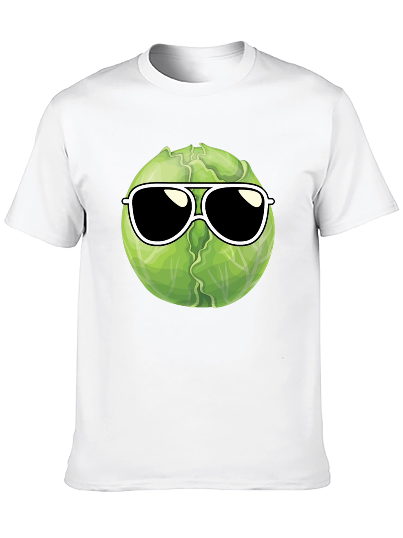 Black Cool Cabbage T-Shirt - Sunglasses Design view 10