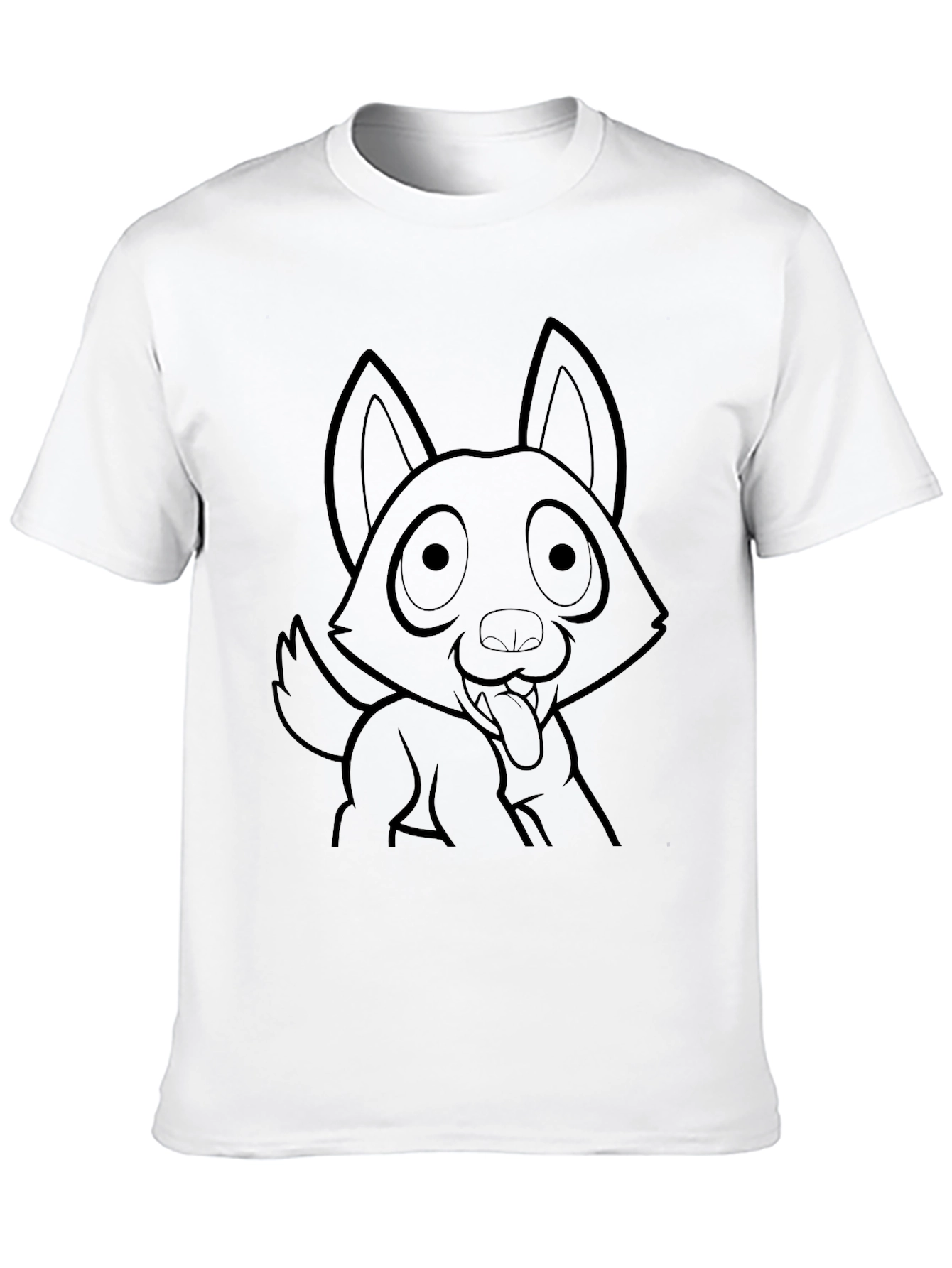 Black Cartoon Dog Graphic Print Black T-Shirt view 10