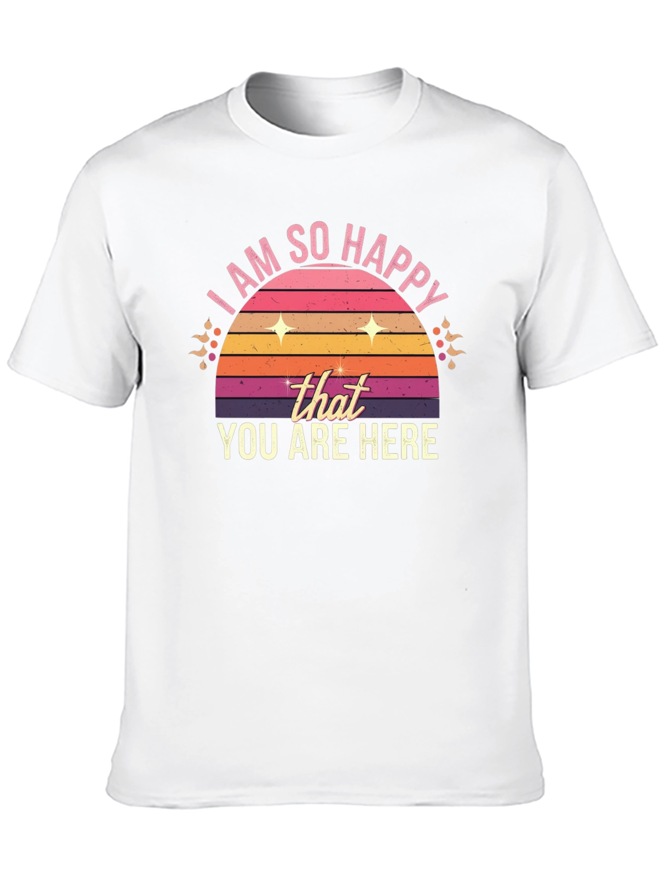 Black Retro "I Am So Happy You Are Here" T-Shirt view 10