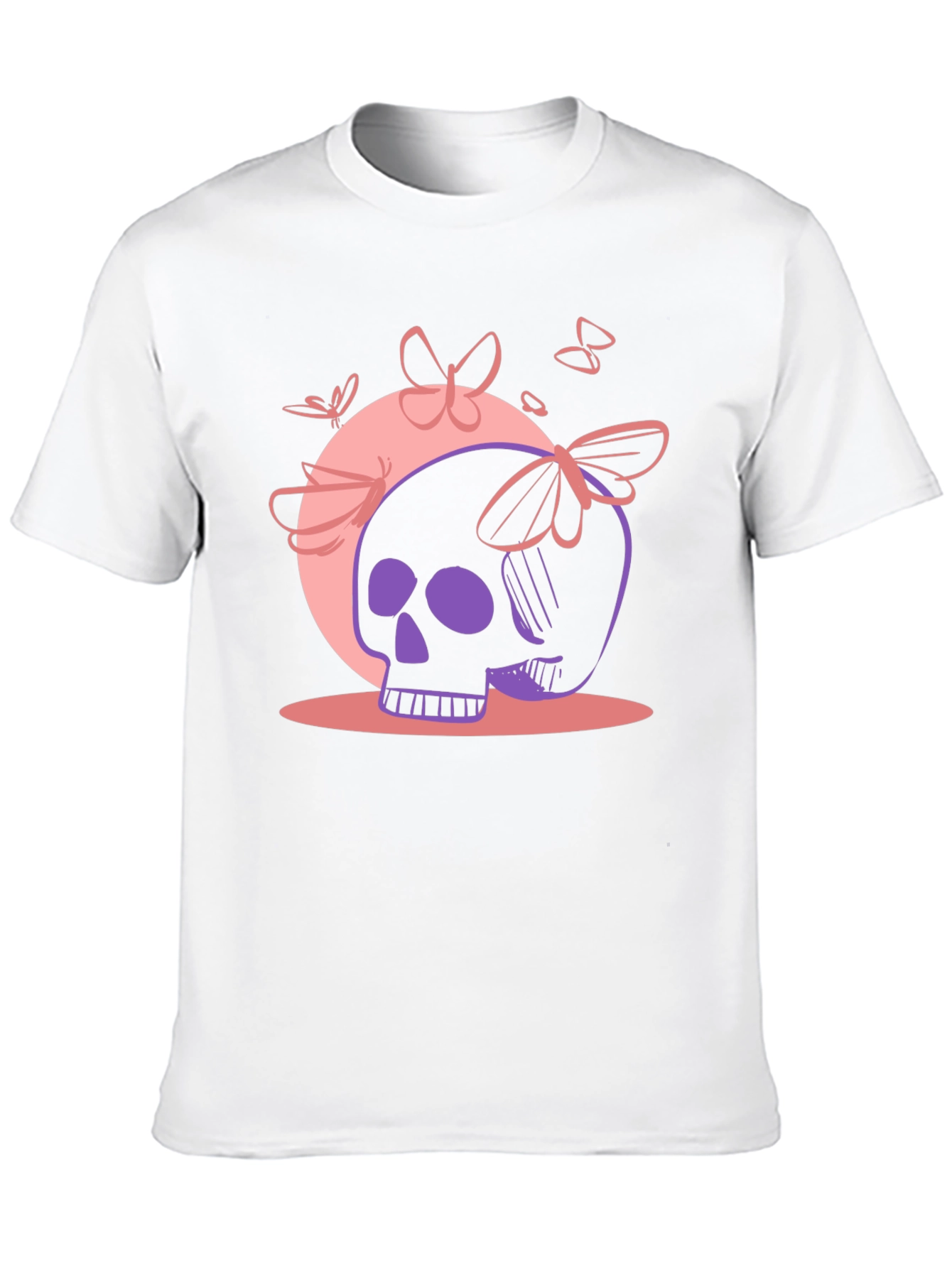 Black Skull & Butterfly Graphic Tee - Black view 10