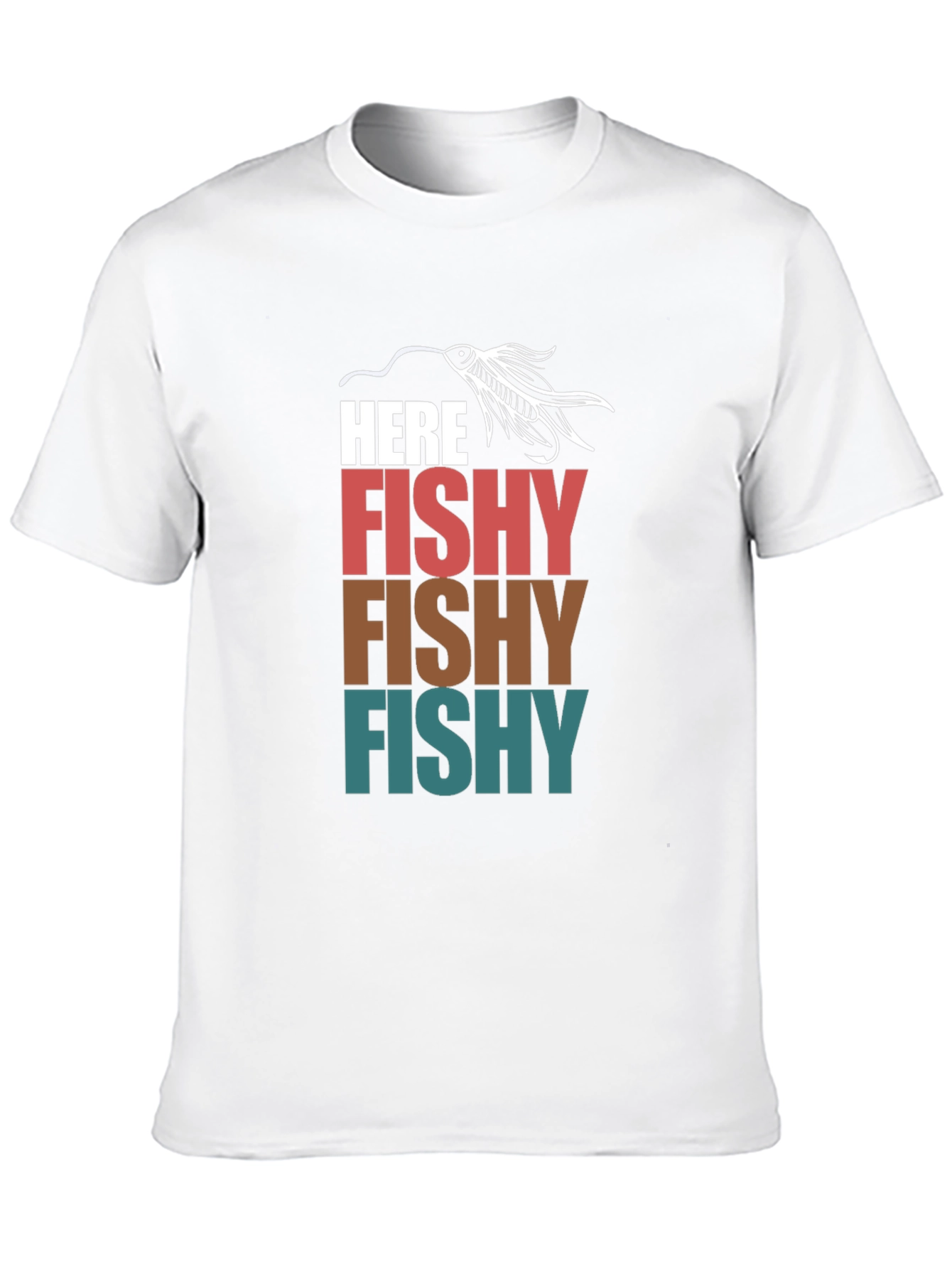 Black Here Fishy T-Shirt Fishing Lure Tee view 10