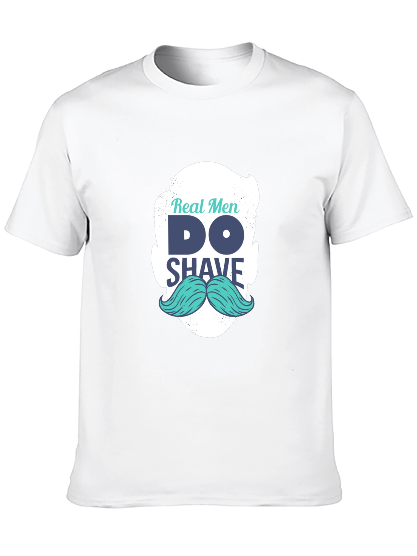 Black Real Men Shave T-Shirt: Cool Mustache Graphic Tee view 10