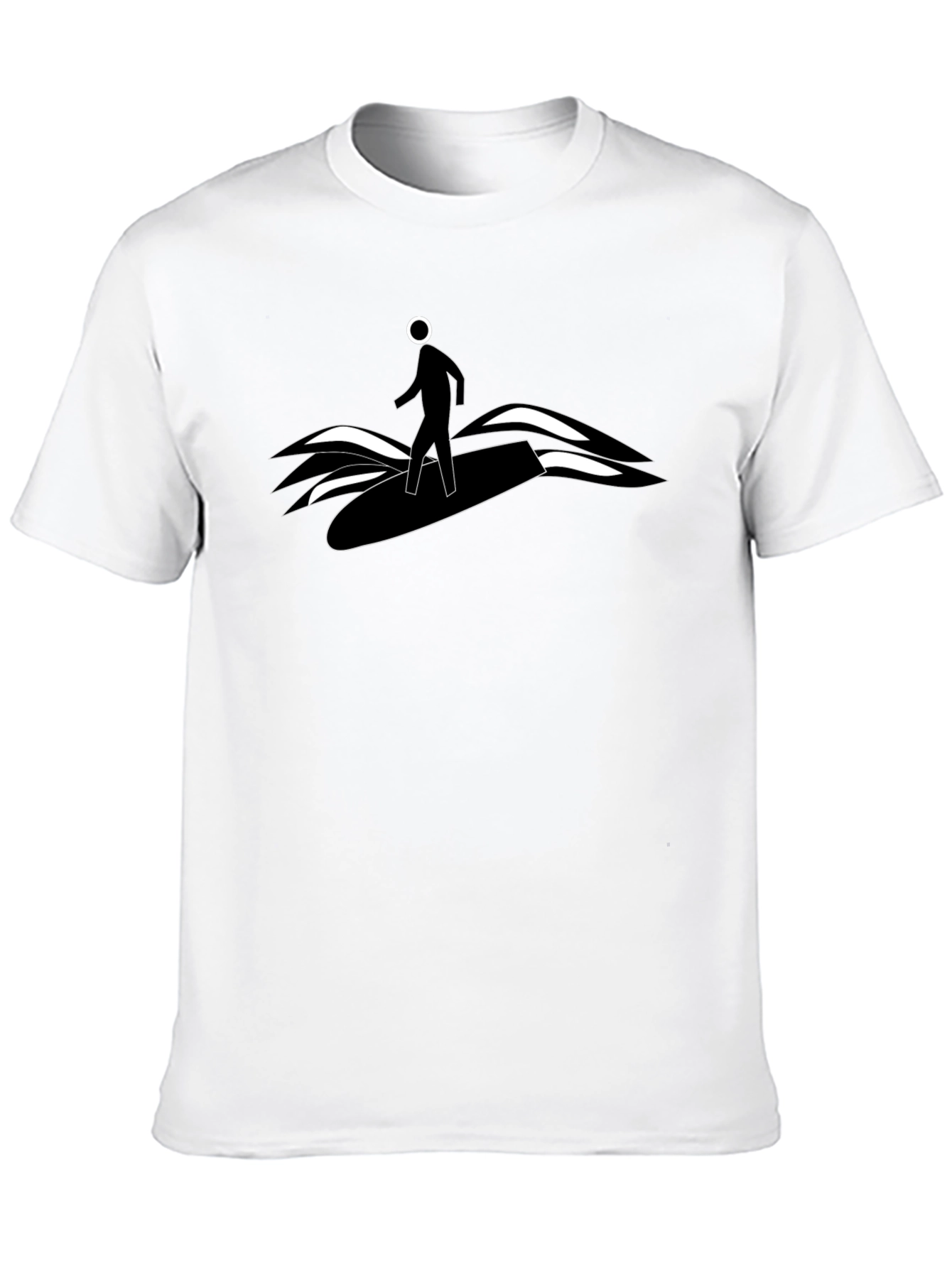 Black Surfer Dude Graphic Tee - Black Cotton T-Shirt view 10