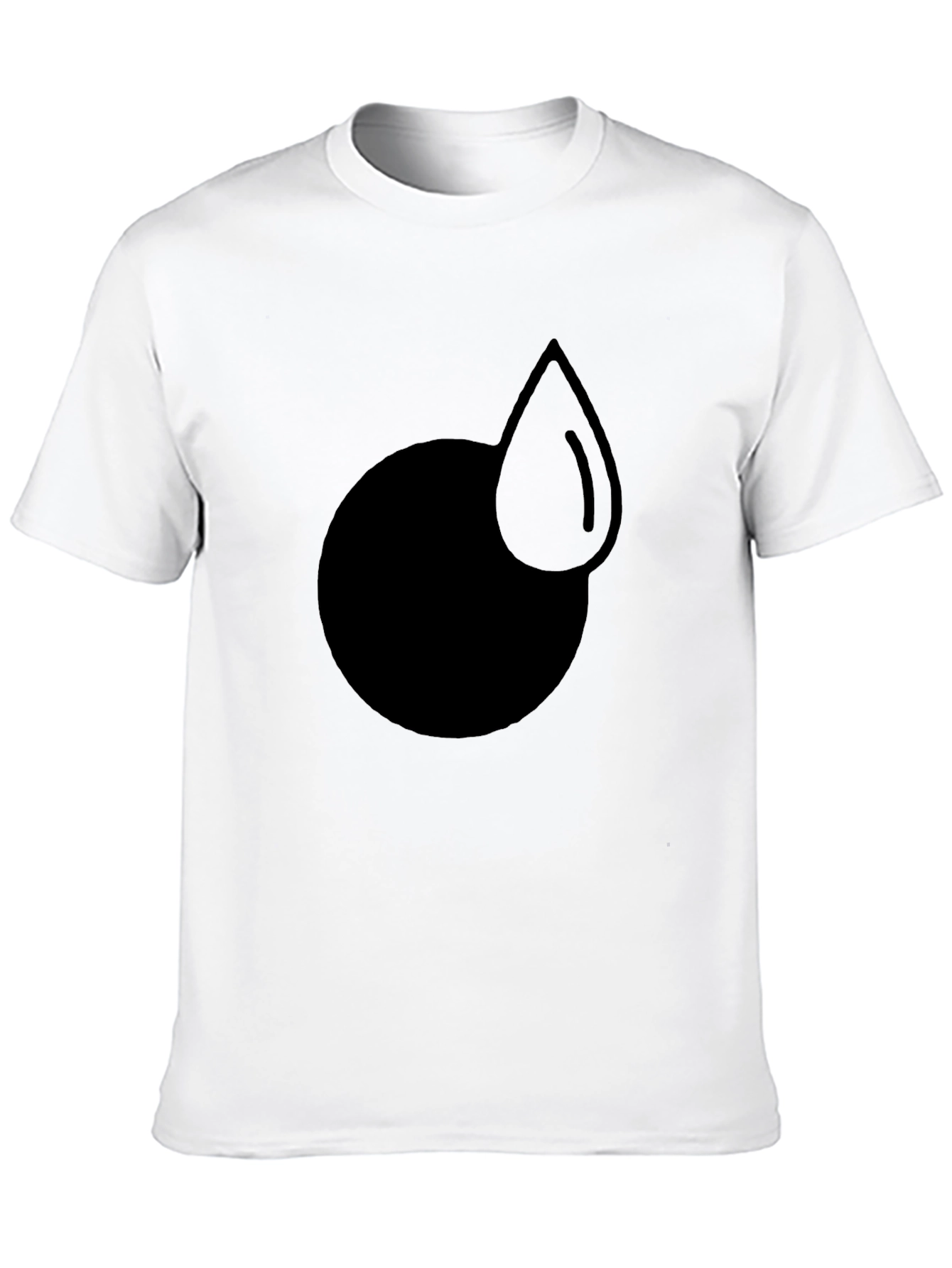 Black Modern Graphic Tee - Circle and Drop Design view 10