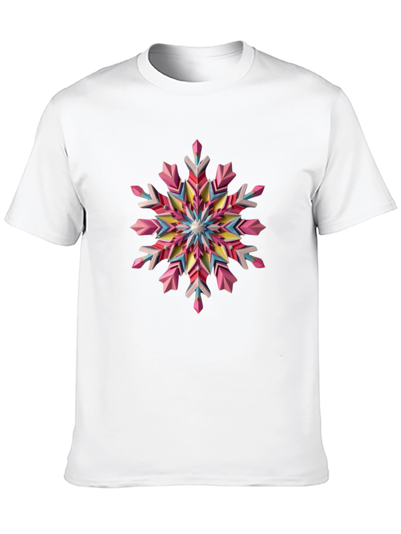Black Geometric Snowflake Graphic Tee - Black view 10