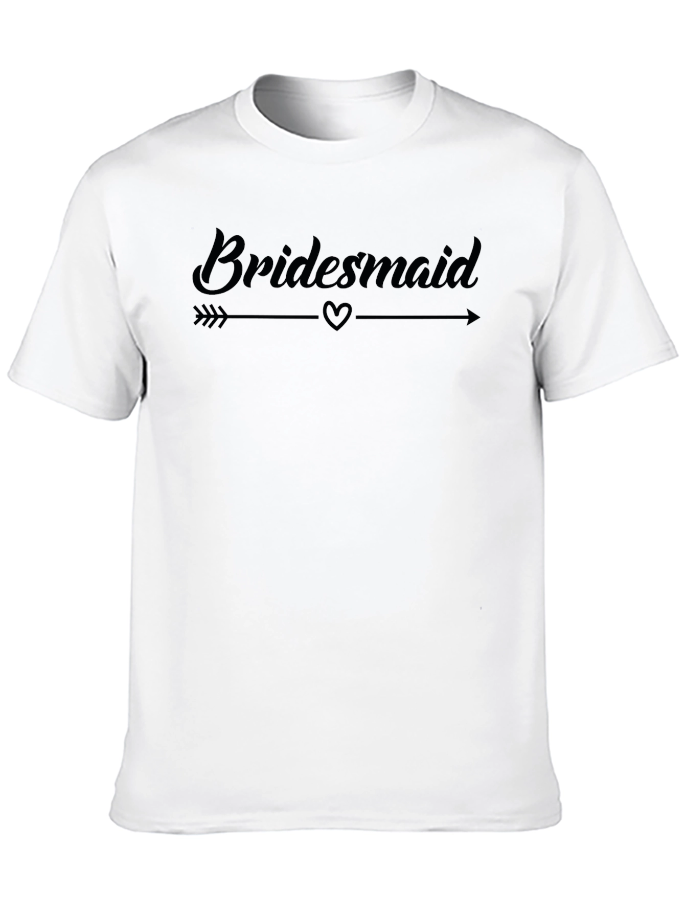 Black Bridesmaid Arrow Heart Graphic Black Tee view 10