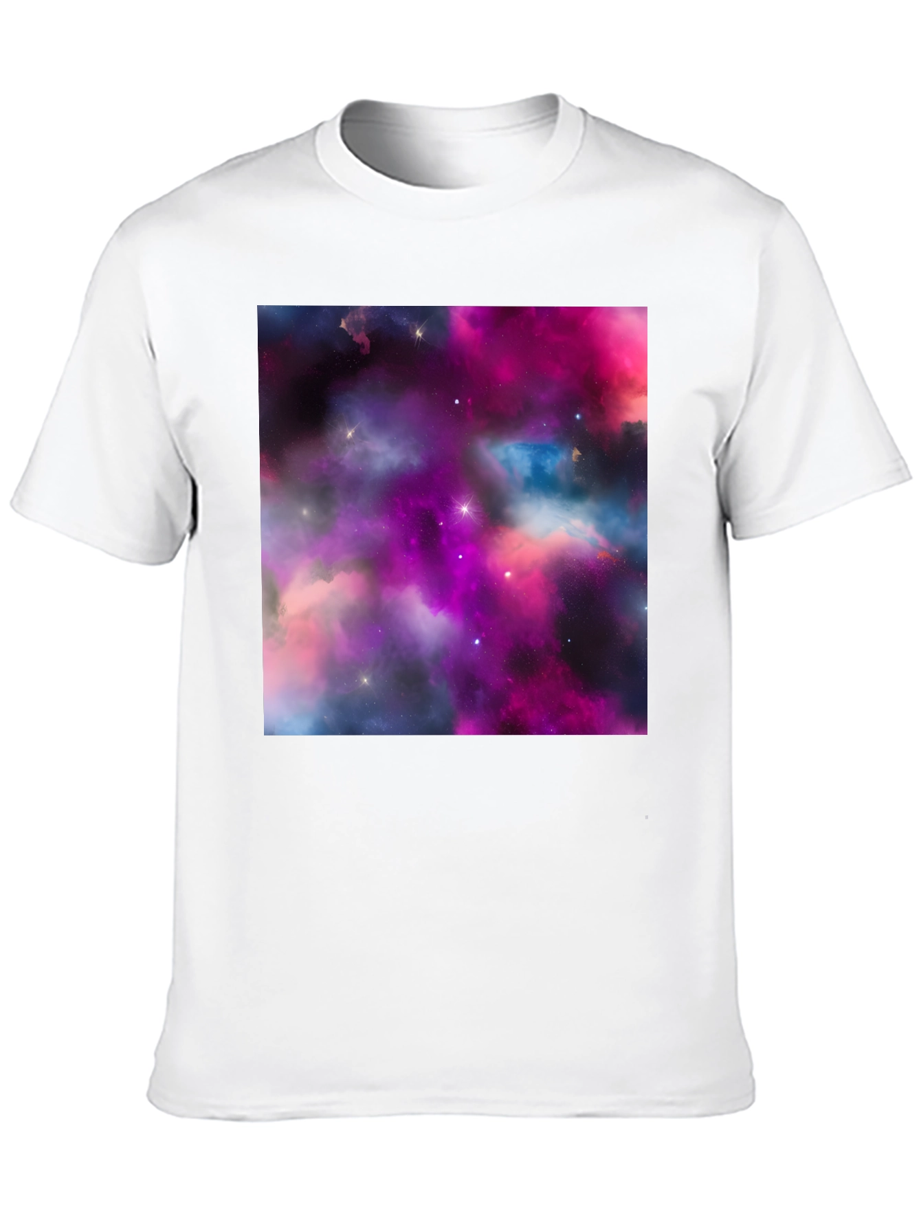 Black Galaxy Print Black T-Shirt - Stylish Outer Space Design view 10