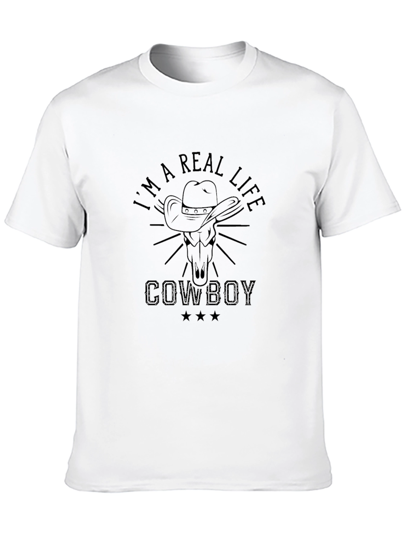 Black Real Life Cowboy Graphic Tee - Black view 10