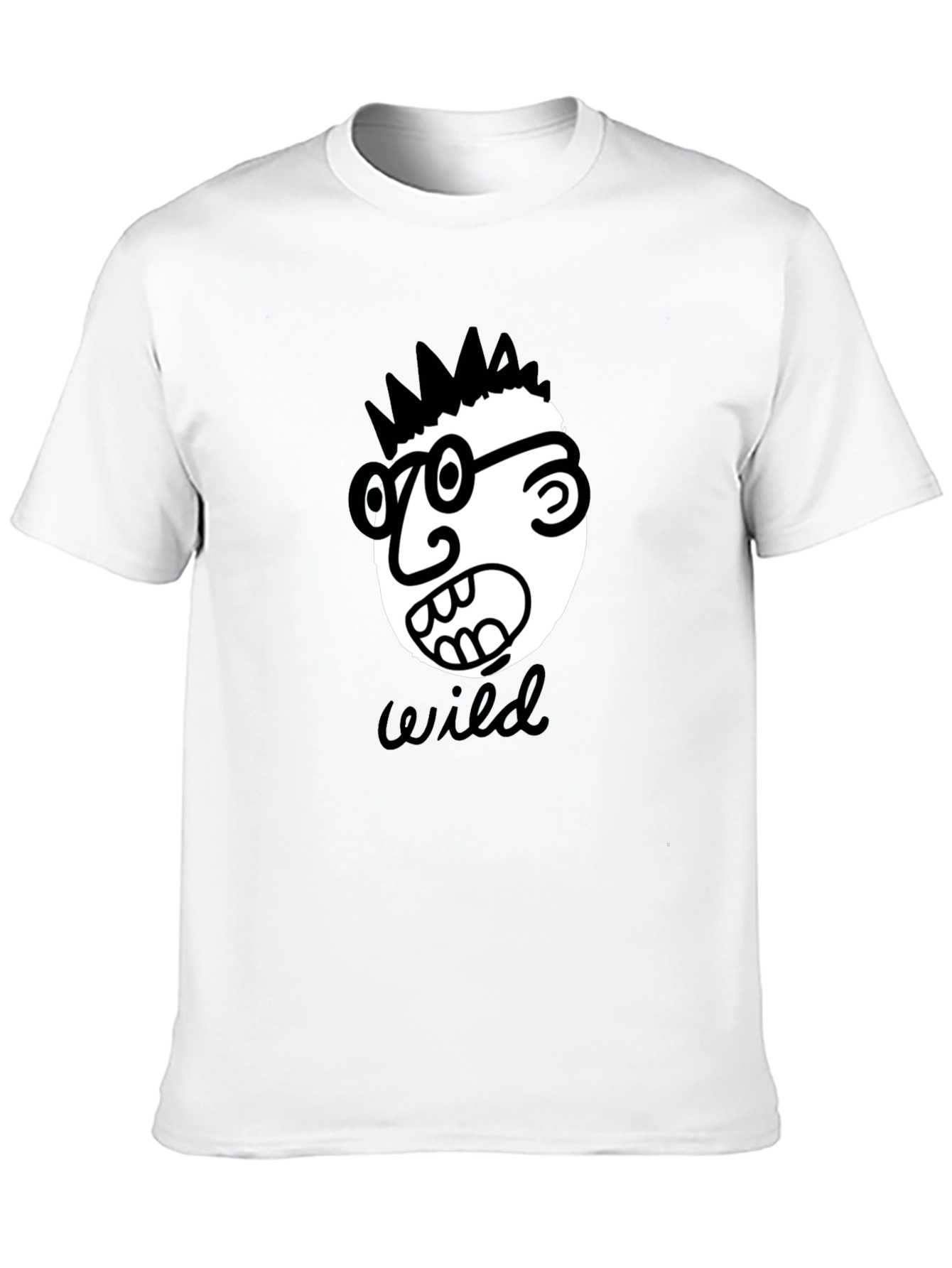 Black Wild Cartoon Face Black T-Shirt view 10
