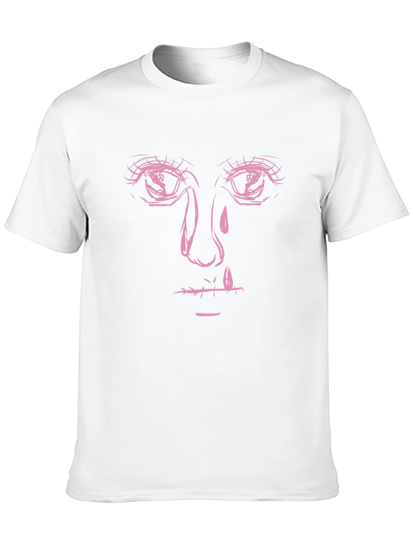Black Black Graphic Tee with Pink Face Print view 10
