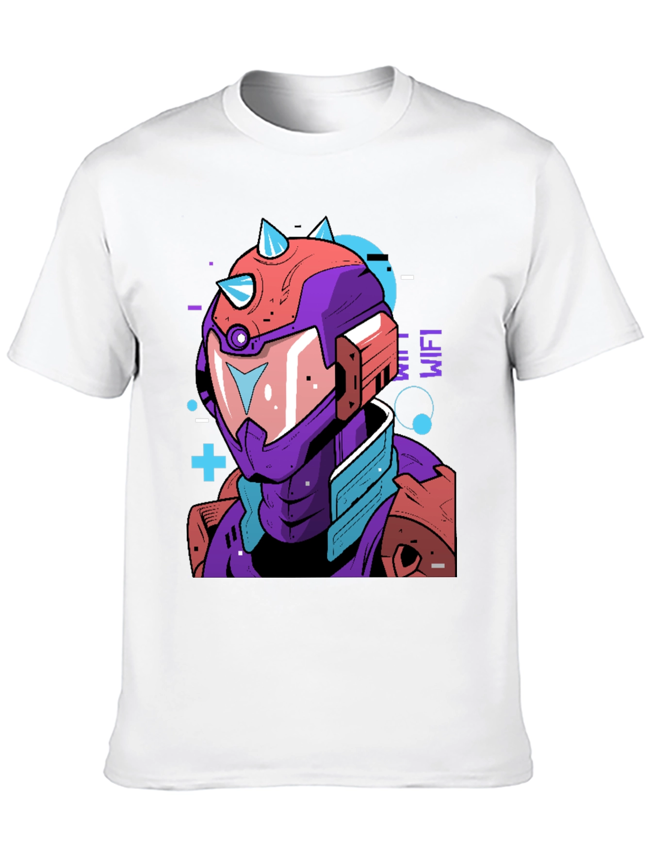 Black Cyberpunk Robot Graphic Tee - Black Cotton Shirt view 10