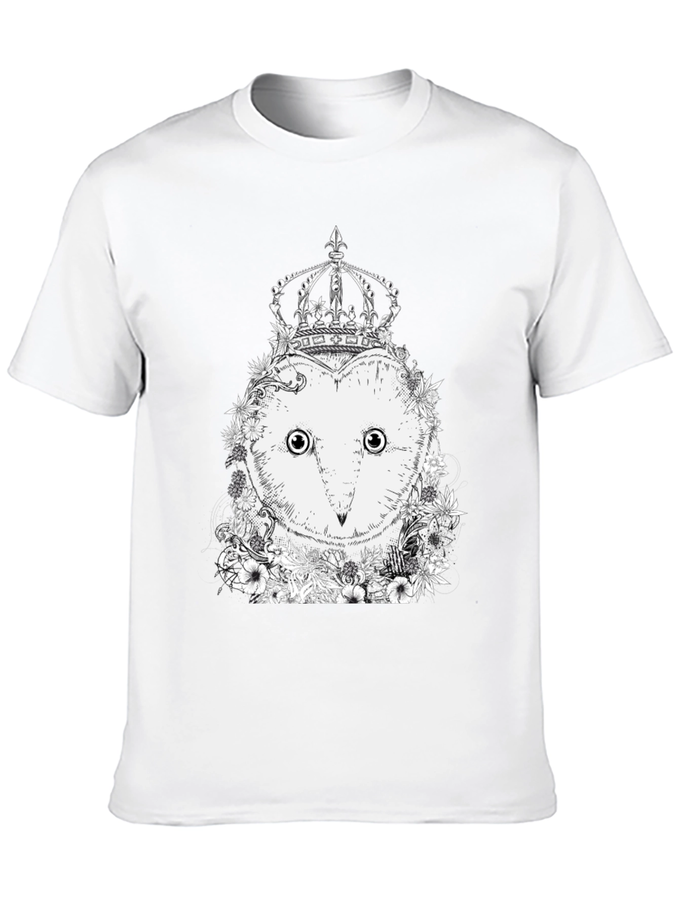 Black Owl Crown Graphic Tee - Unique Design view 10