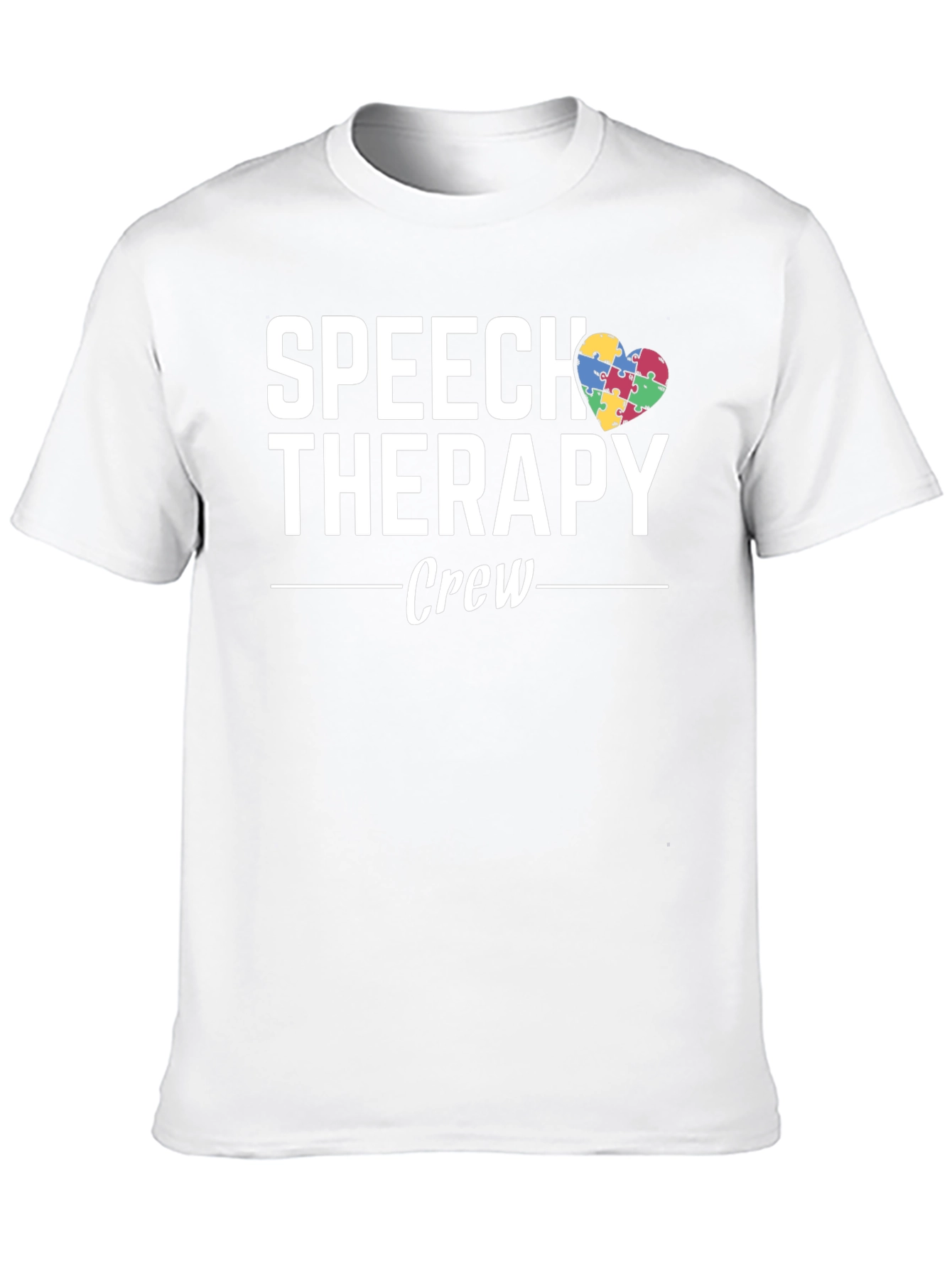 Black Speech Therapy Crew Autism Awareness T-Shirt view 10