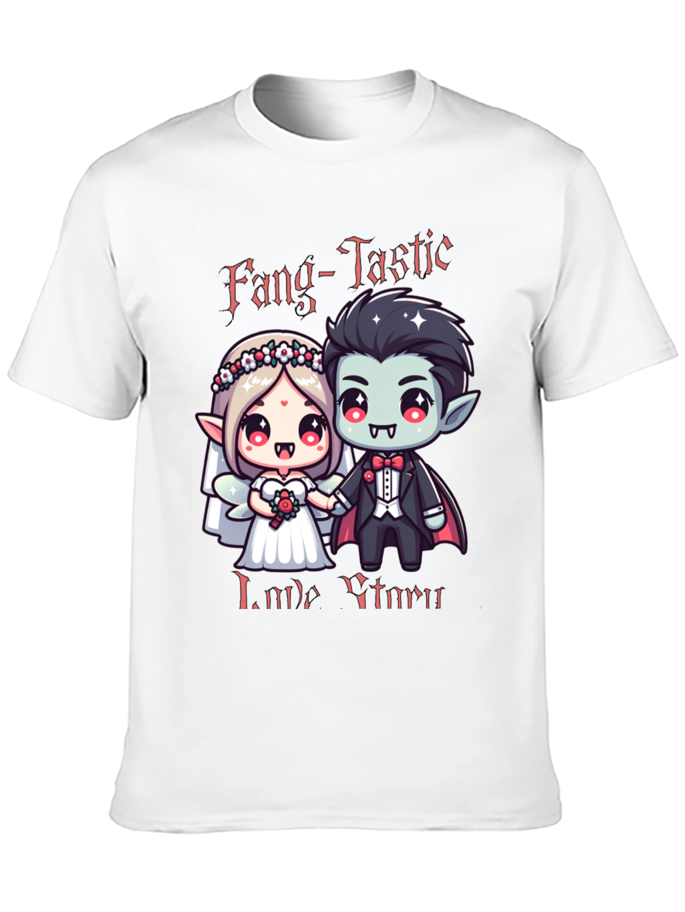 Black Fang-Tastic Vampire Couple Graphic Tee view 10