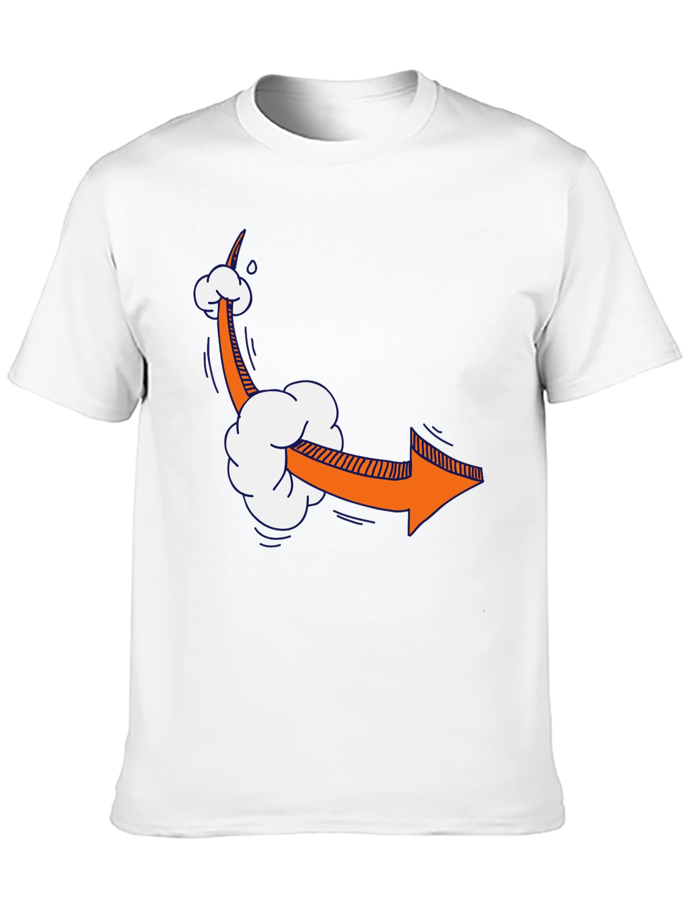 Black Cartoon Arrow T-Shirt - Funny Directional Tee view 10