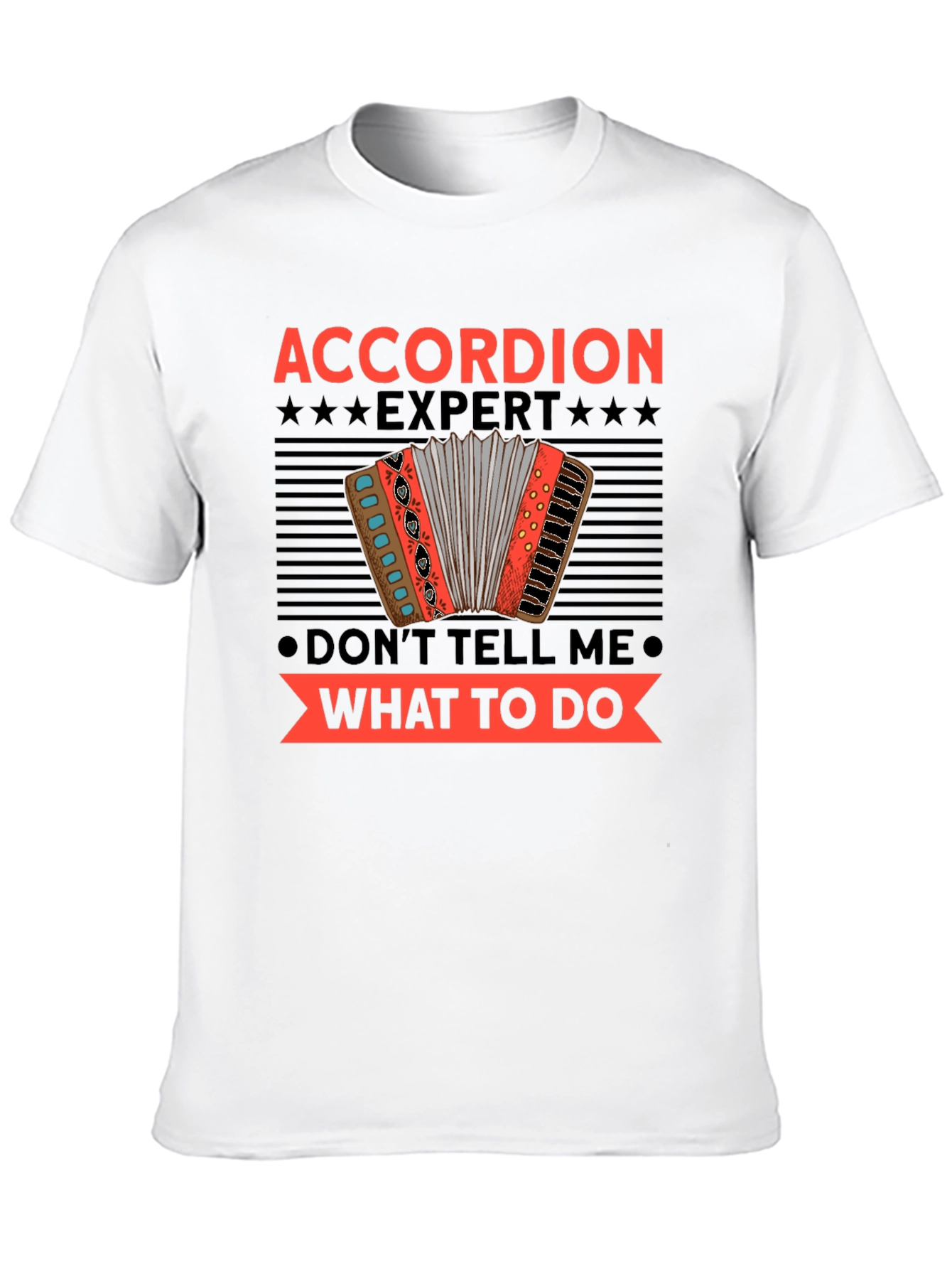 Black Accordion Expert Funny T-Shirt view 10