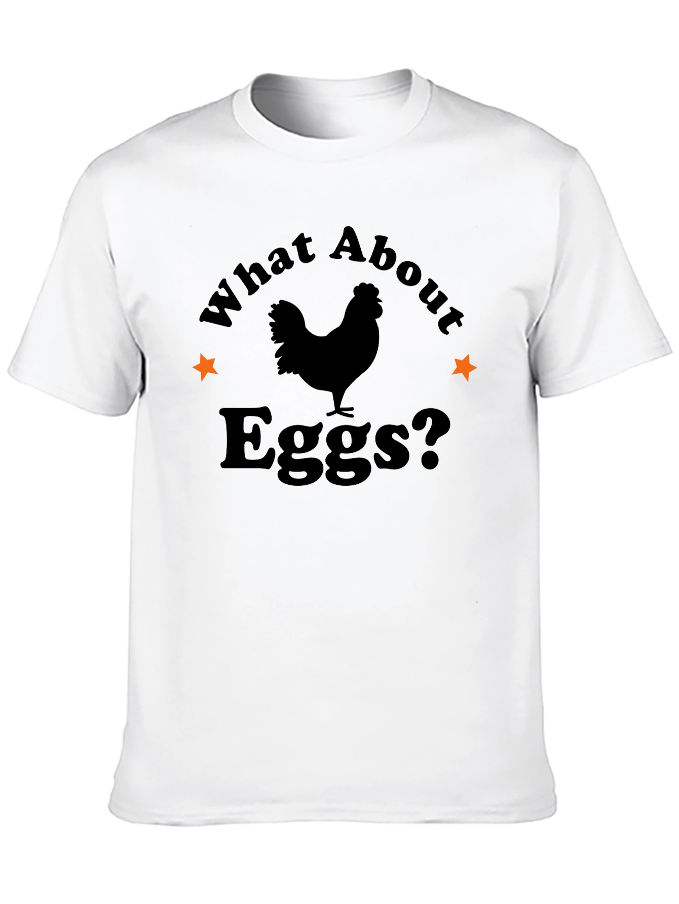 Black What About Eggs? Graphic Tee - Novelty T-Shirt view 10