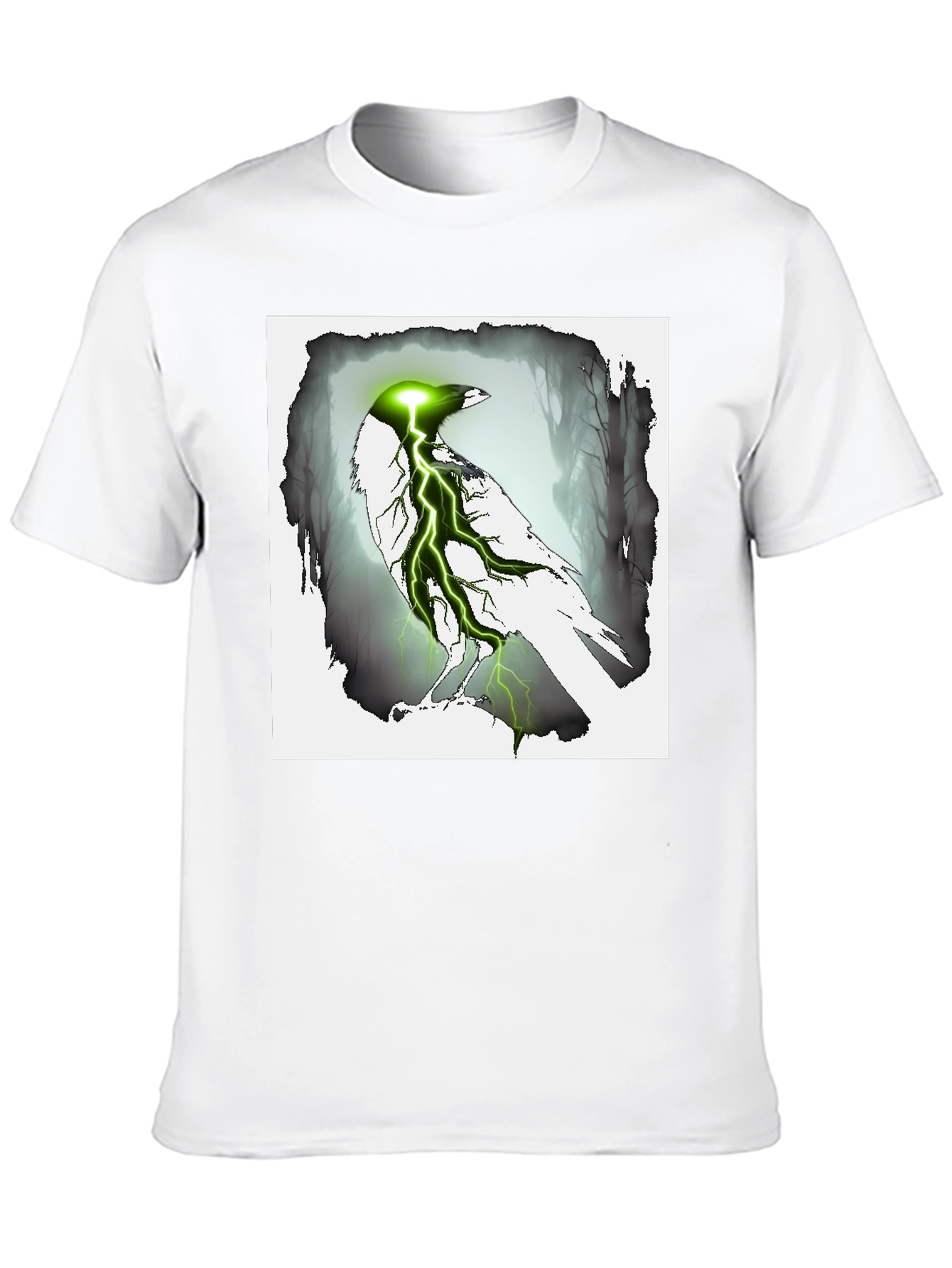 Black Electric Raven Graphic Tee - Dark Fantasy Style view 10